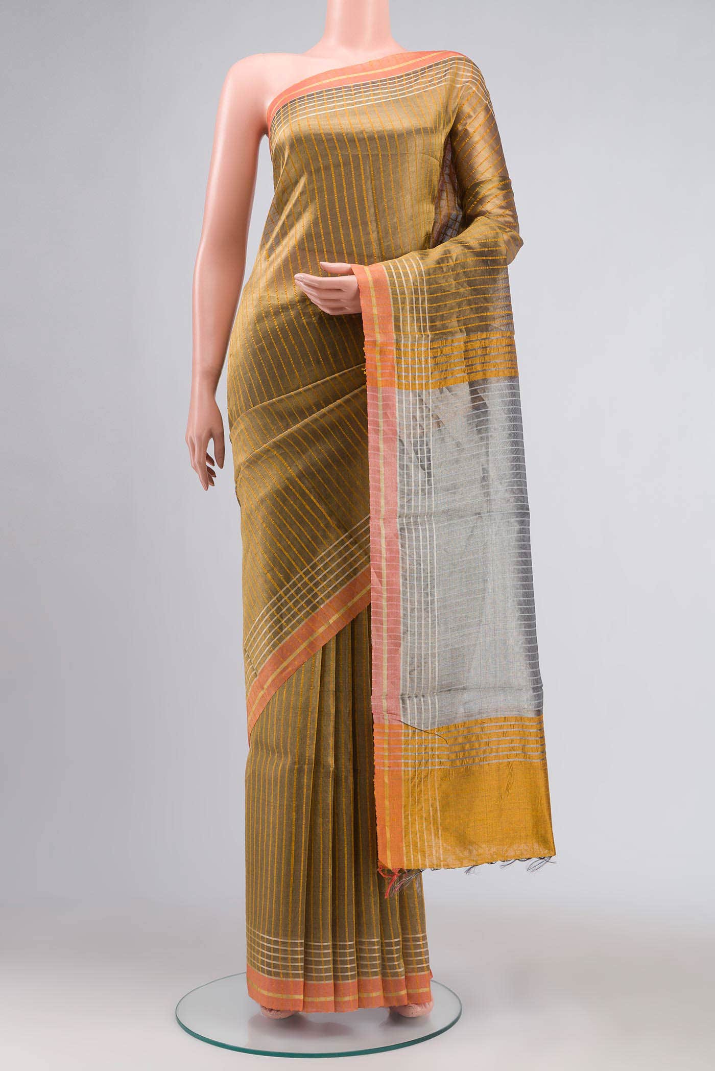 Bhavi-Gold Bhagalpuri Tussar Silk Saree