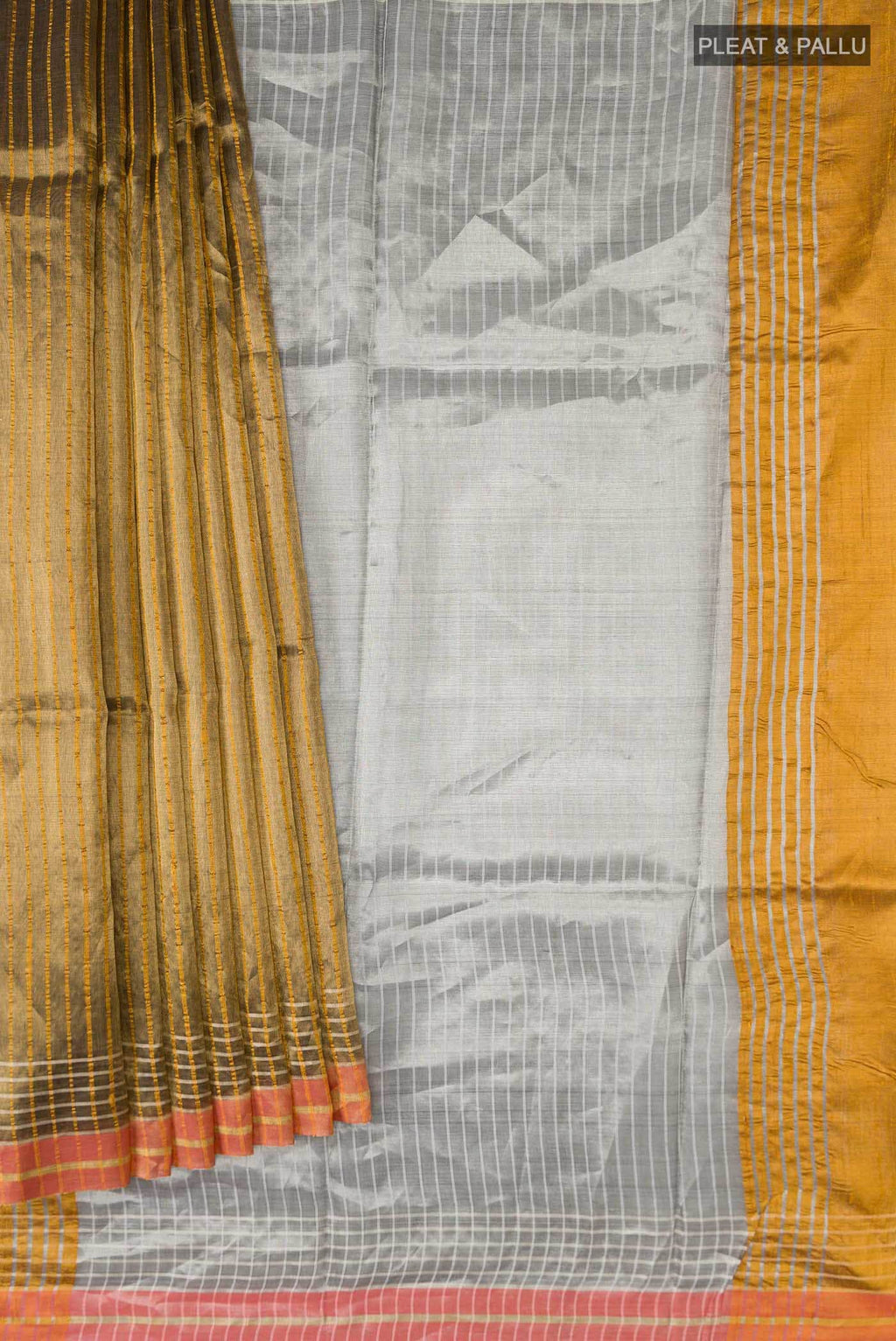 Bhavi-Gold Bhagalpuri Tussar Silk Saree