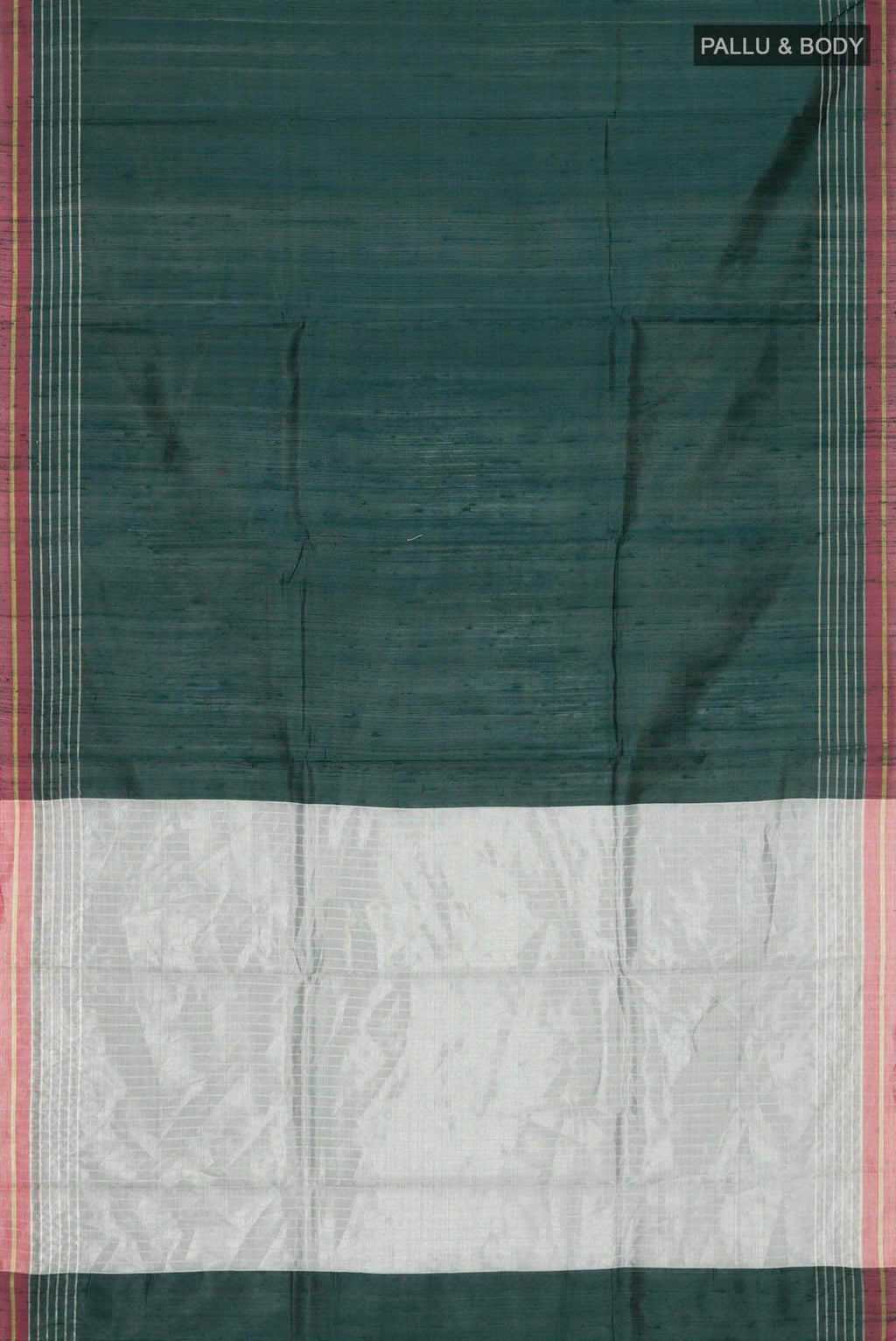 Bhavi-Bottle Green Bhagalpuri Tussar Silk Saree