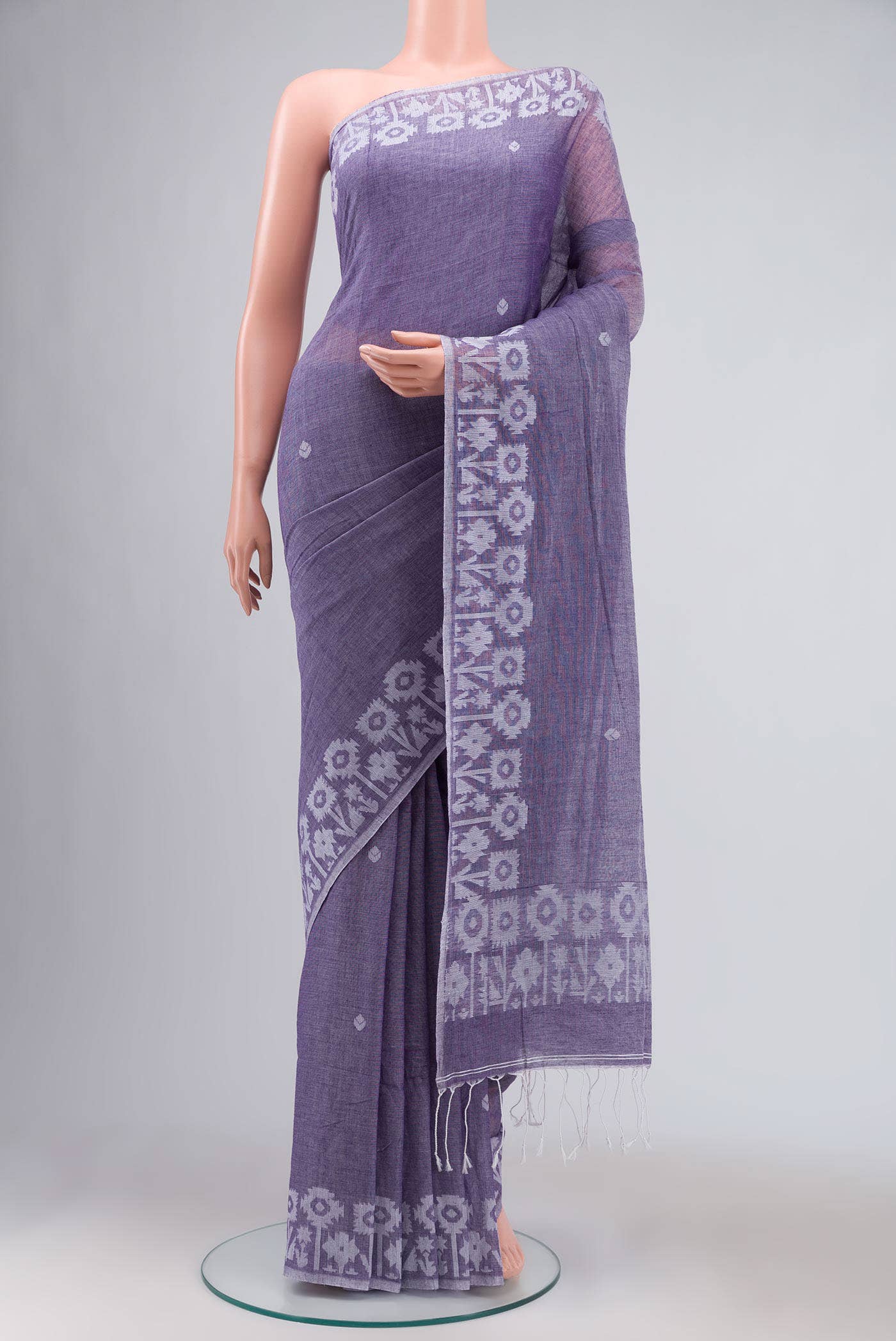 Parmoita-Violet Bengal Cotton Saree