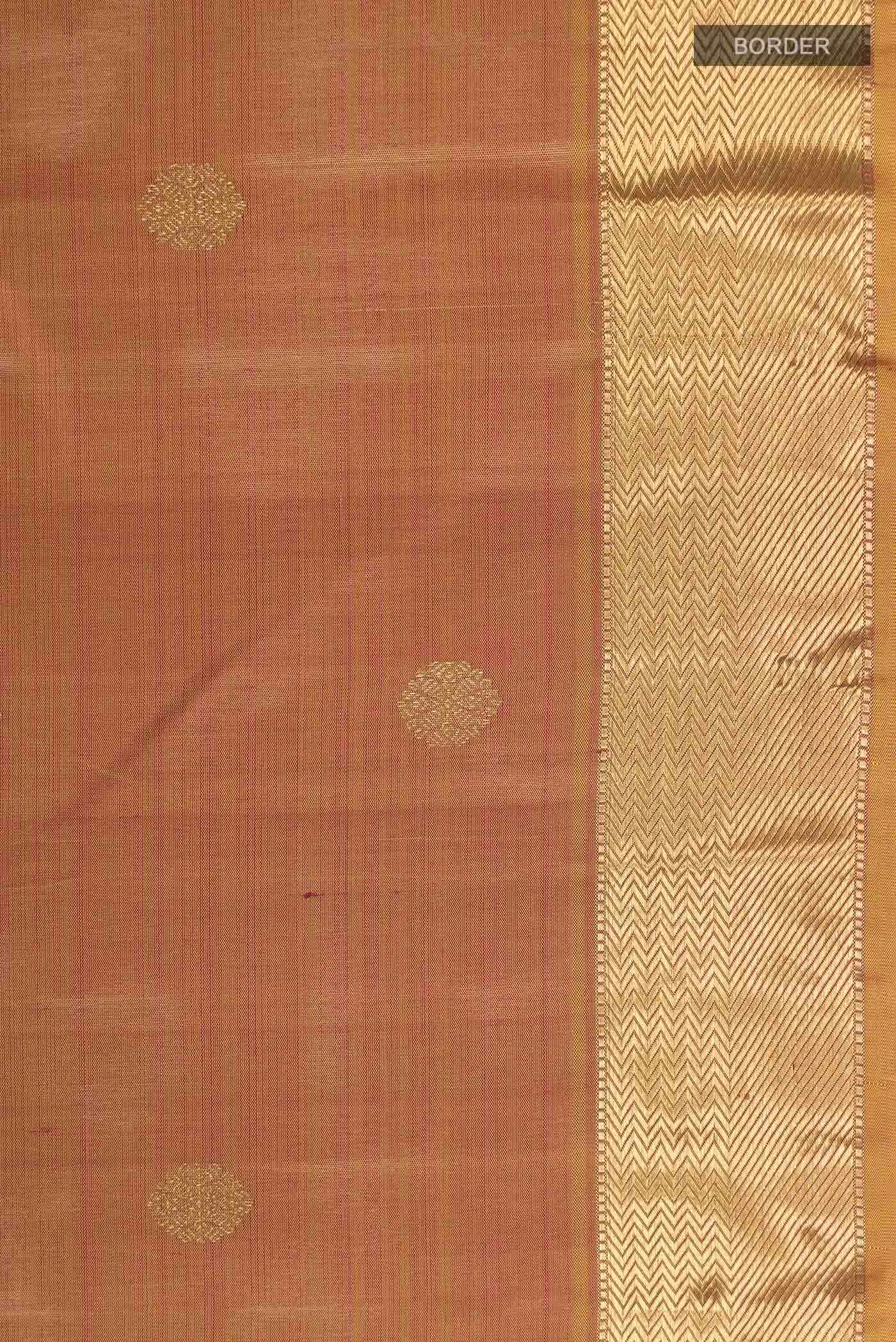 Thiruvakshi-Pure Silk Pure Gold Zari Yellow with Red Dual Tone Kanchipuram Saree