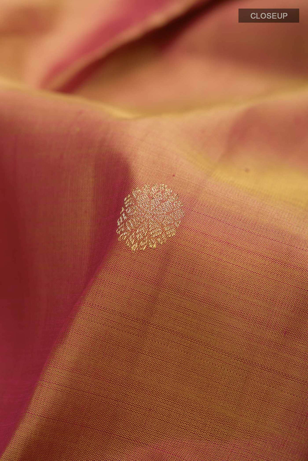 Thiruvakshi-Pure Silk Pure Gold Zari Yellow with Red Dual Tone Kanchipuram Saree