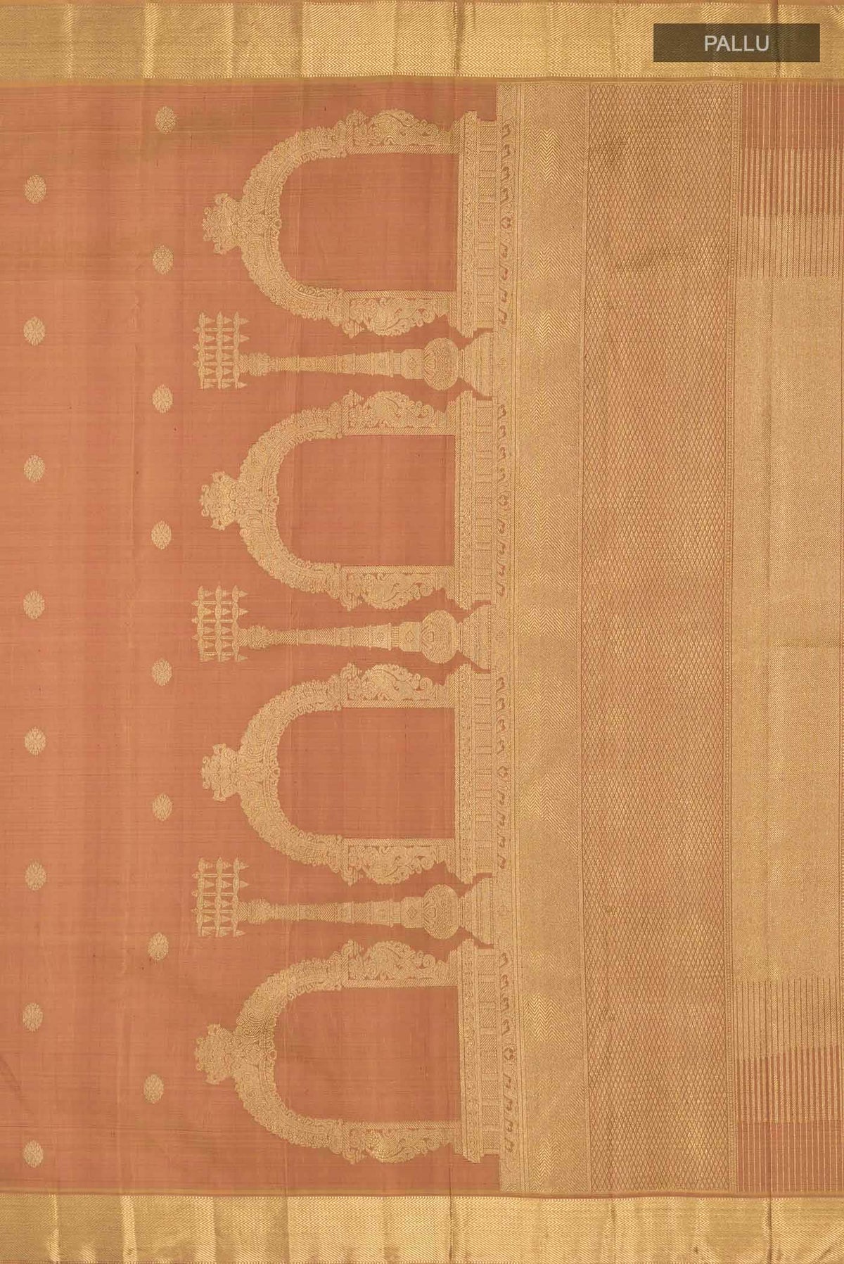 Thiruvakshi-Pure Silk Pure Gold Zari Yellow with Red Dual Tone Kanchipuram Saree