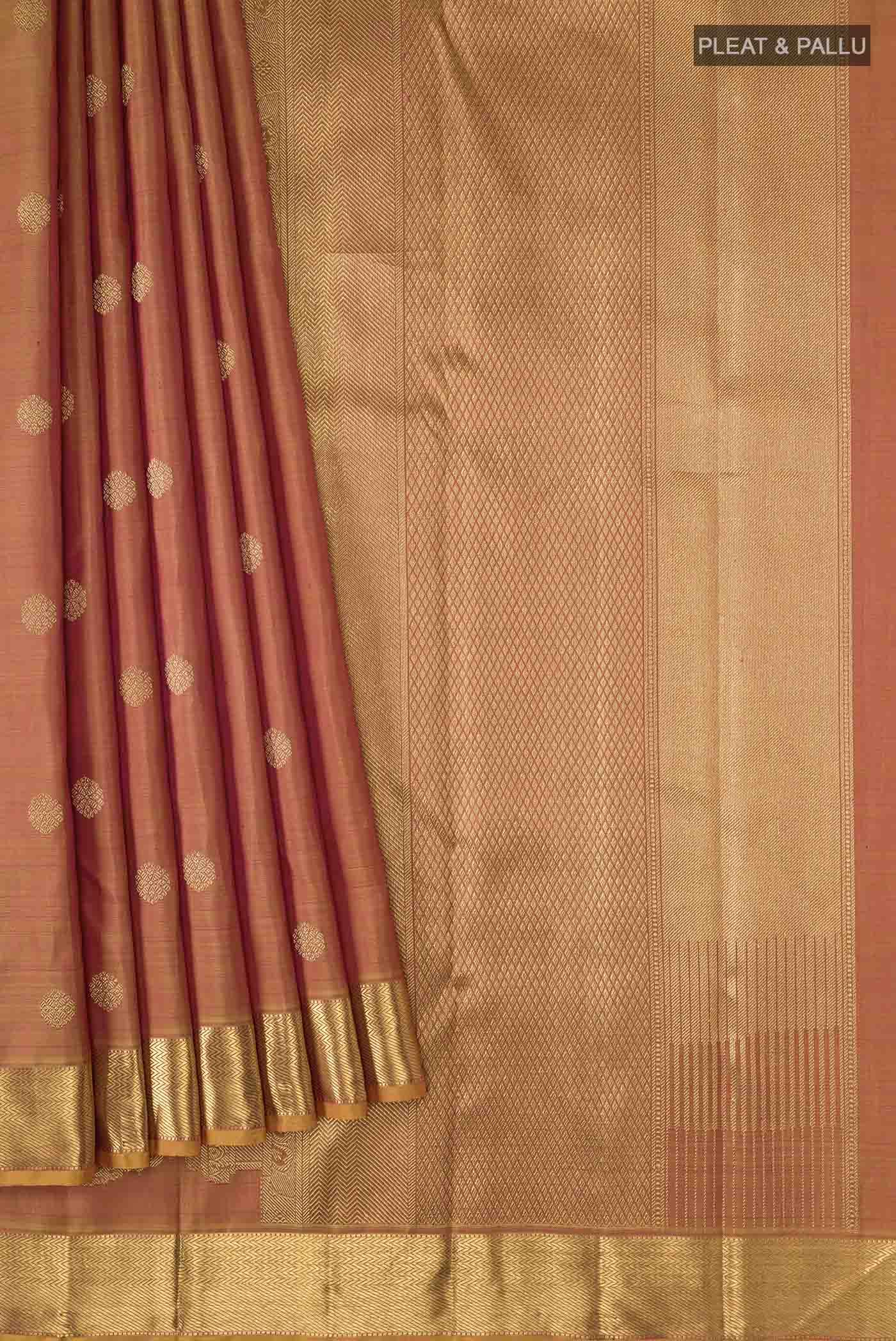 Thiruvakshi-Pure Silk Pure Gold Zari Yellow with Red Dual Tone Kanchipuram Saree
