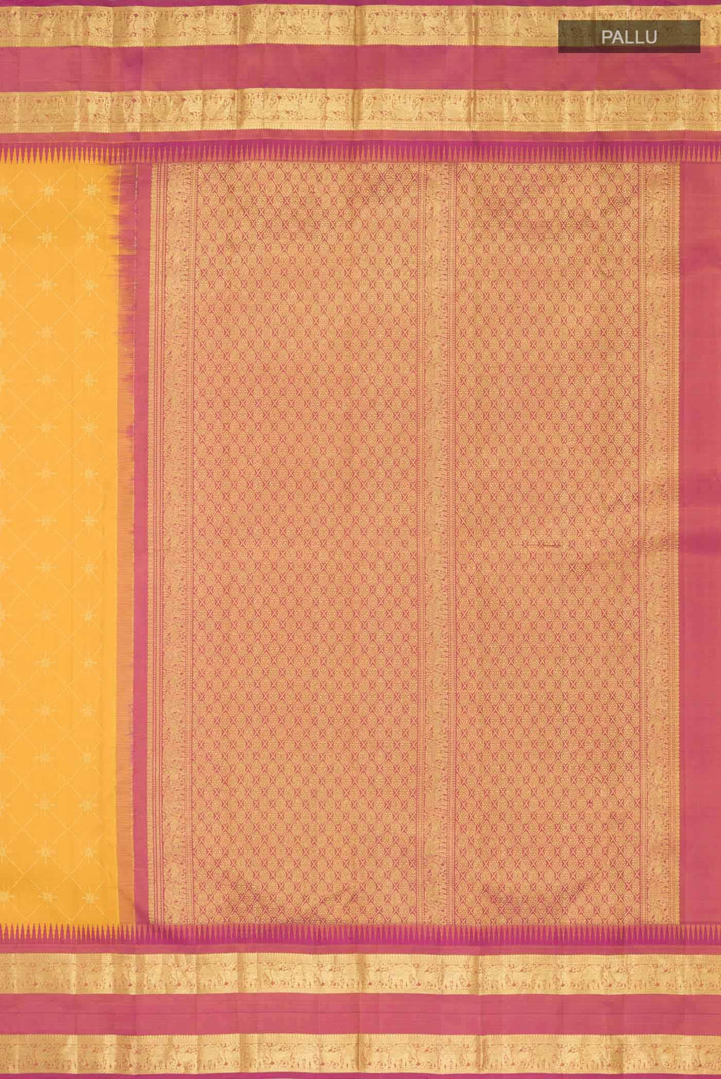 Vaidehi-Mustard Yellow Kanchipuram Silk Saree