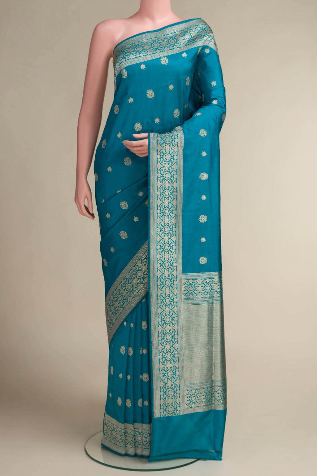 Abha Blue Banarasi Silk Saree