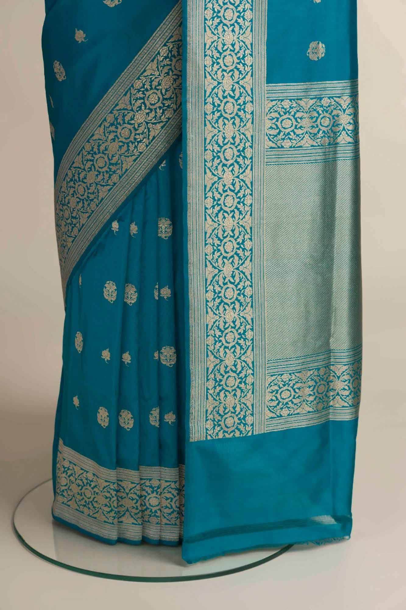Abha Blue Banarasi Silk Saree