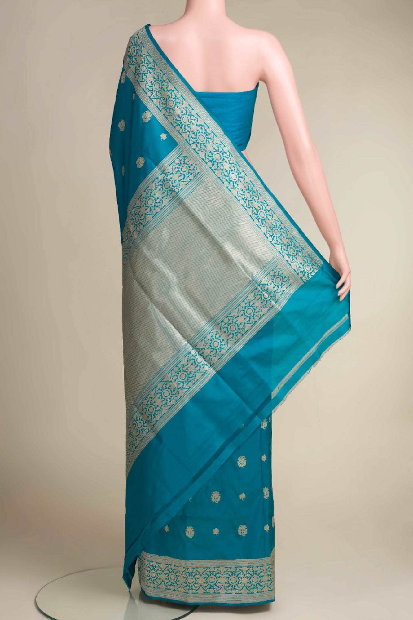 Abha Blue Banarasi Silk Saree