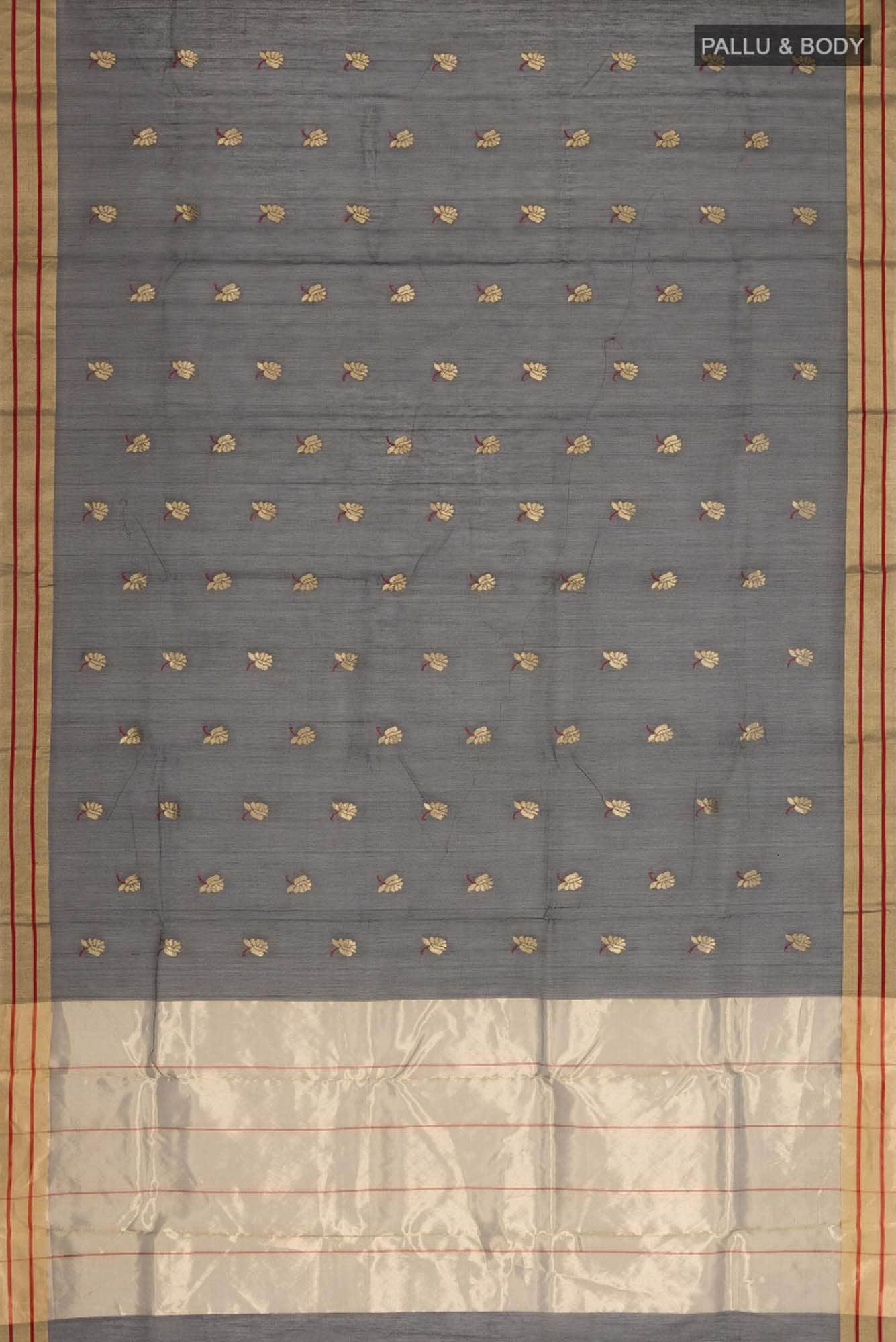 Mithila - Black Chanderi Silk Cotton Saree