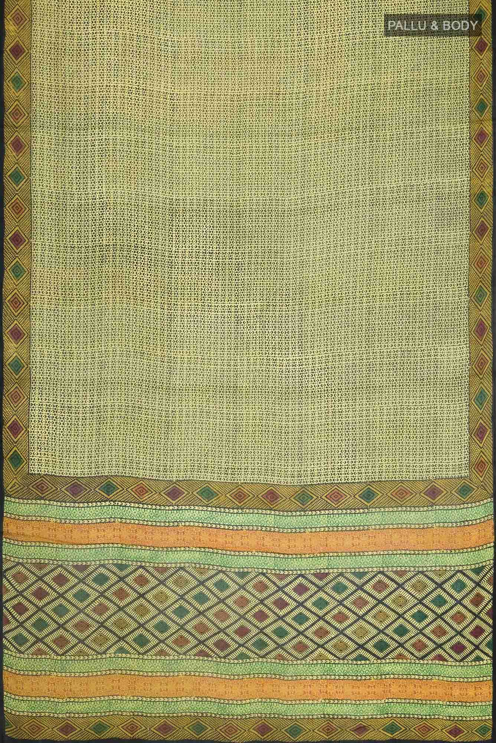 Beige Mysore Crepe Saree
