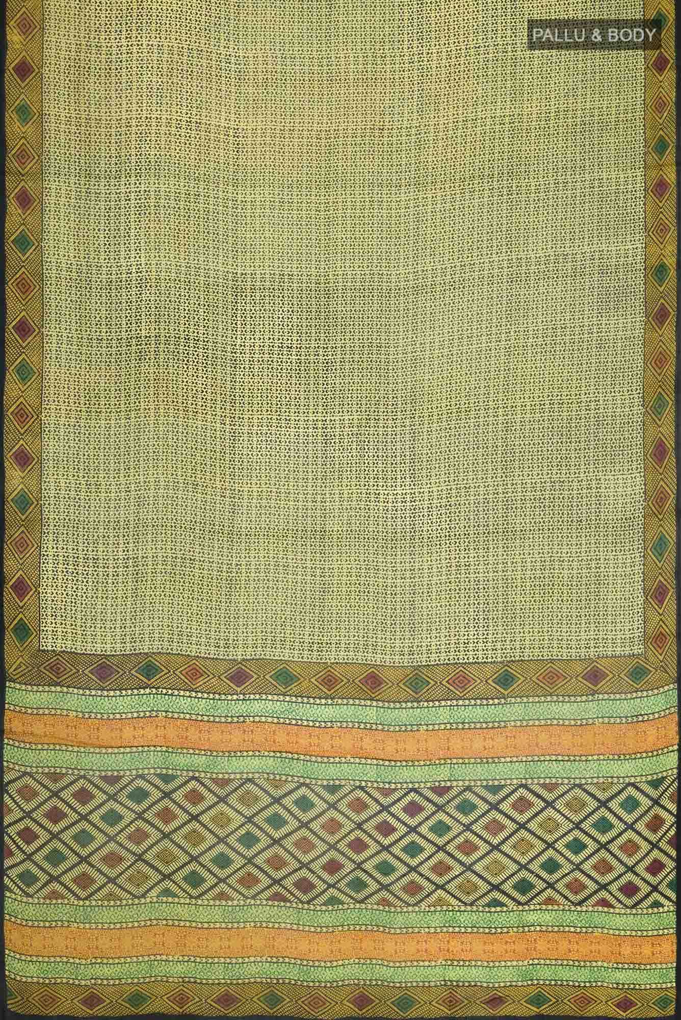 Beige Mysore Crepe Saree