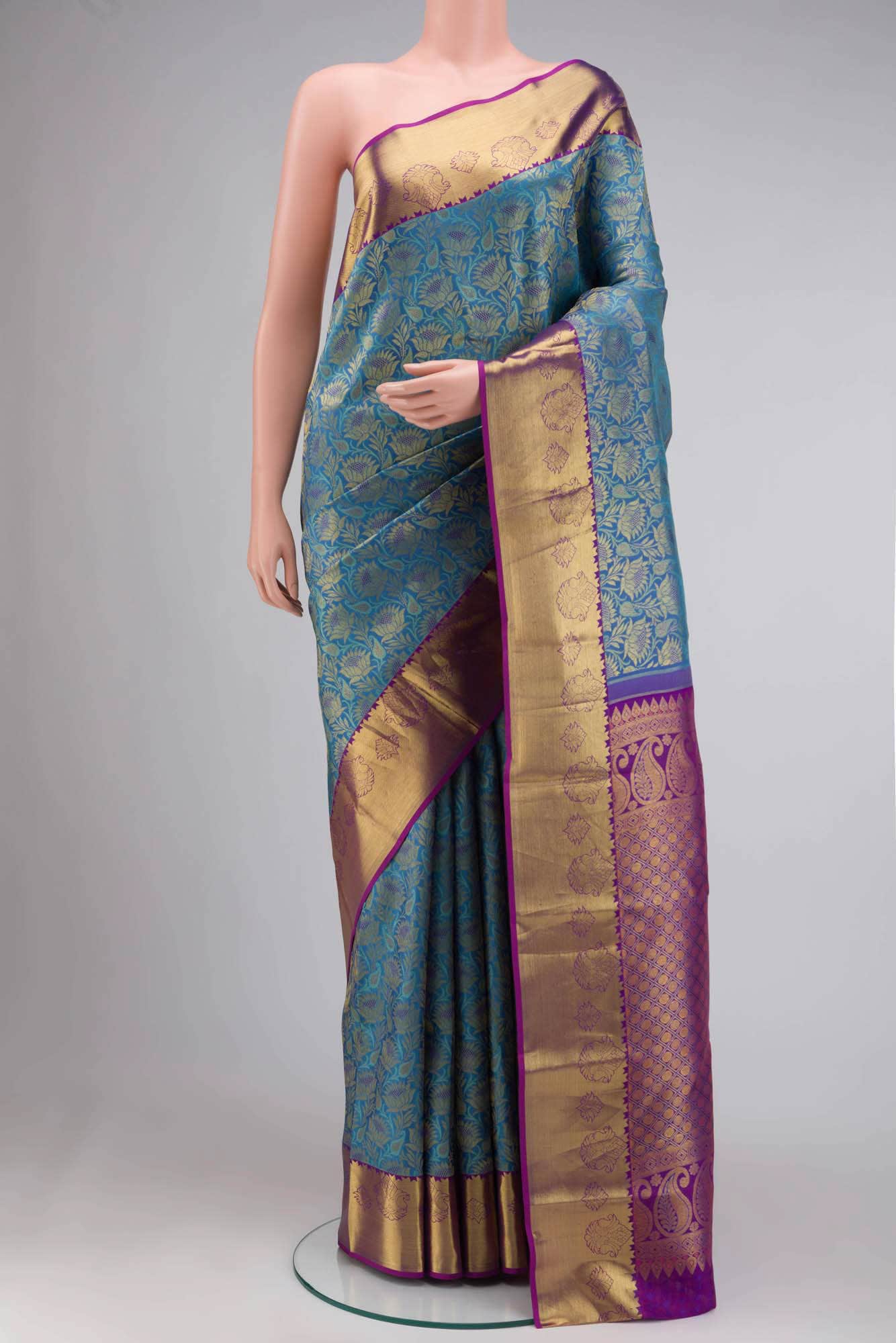 Blue Kanchipuram Silk Saree