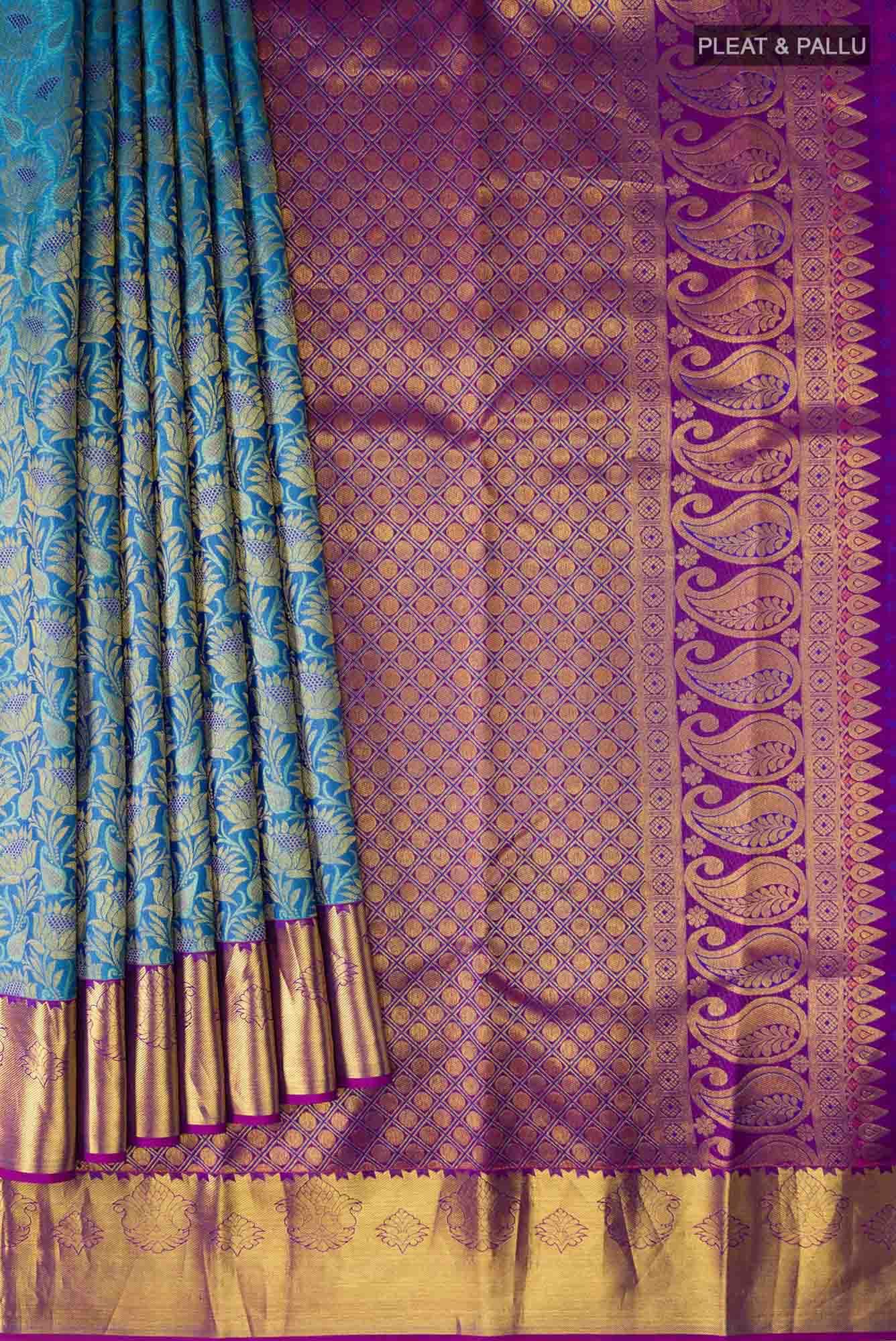 Blue Kanchipuram Silk Saree
