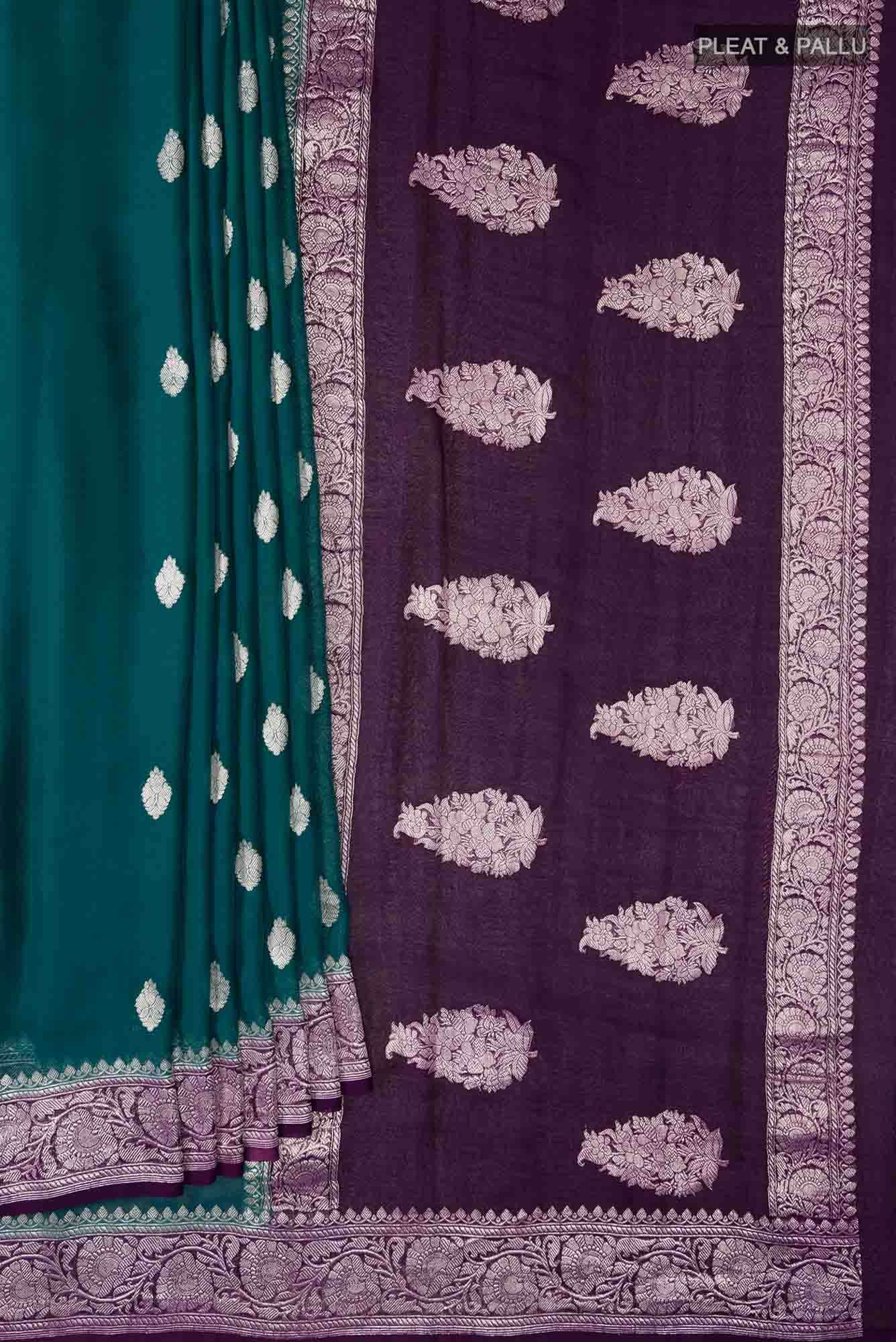 Blue Banarasi Georgette Saree