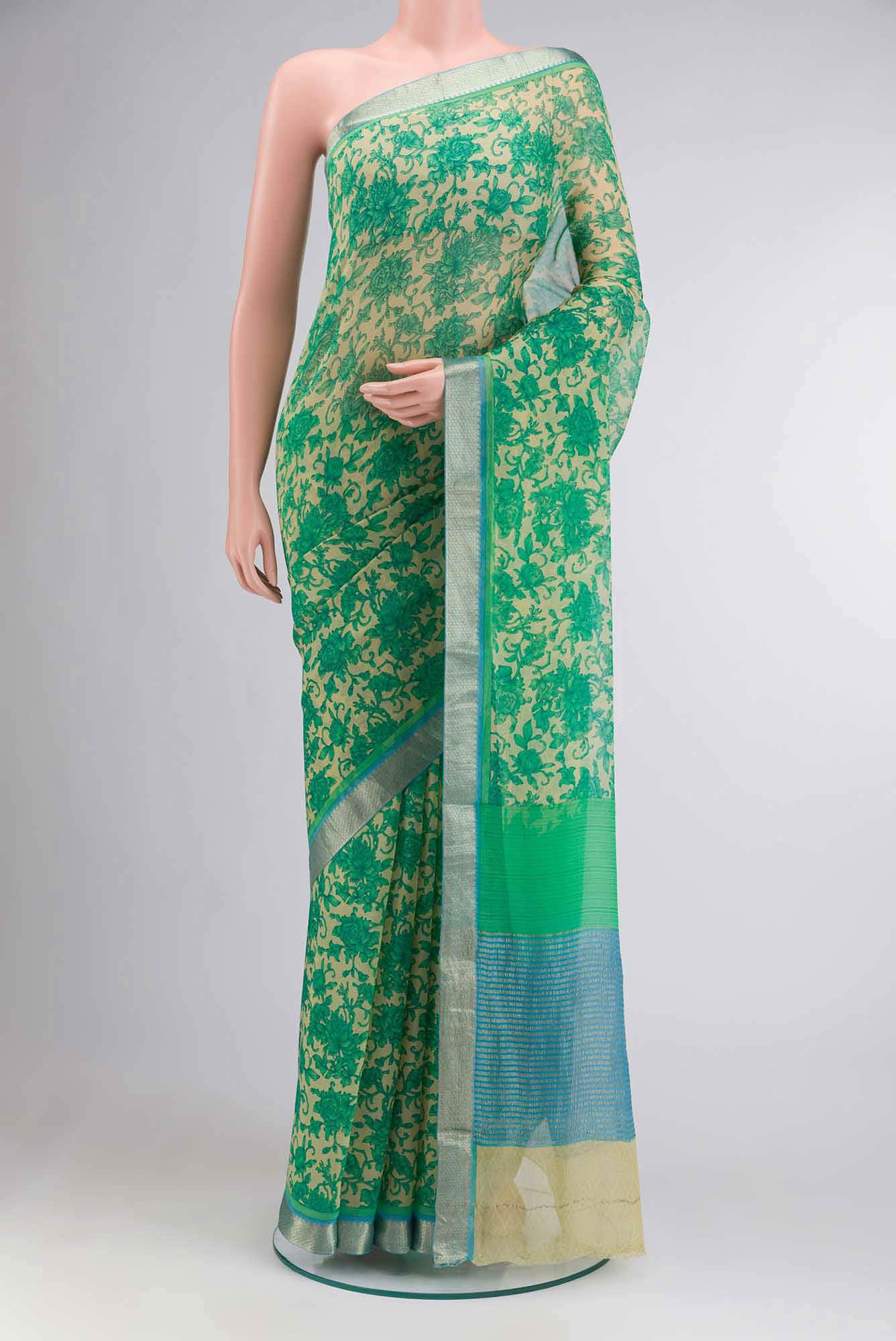 Green Chiffon Saree