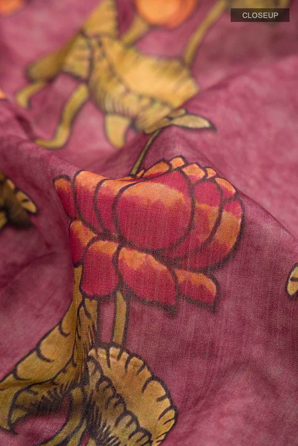 Mauve Bhagalpuri Tussar Silk Saree