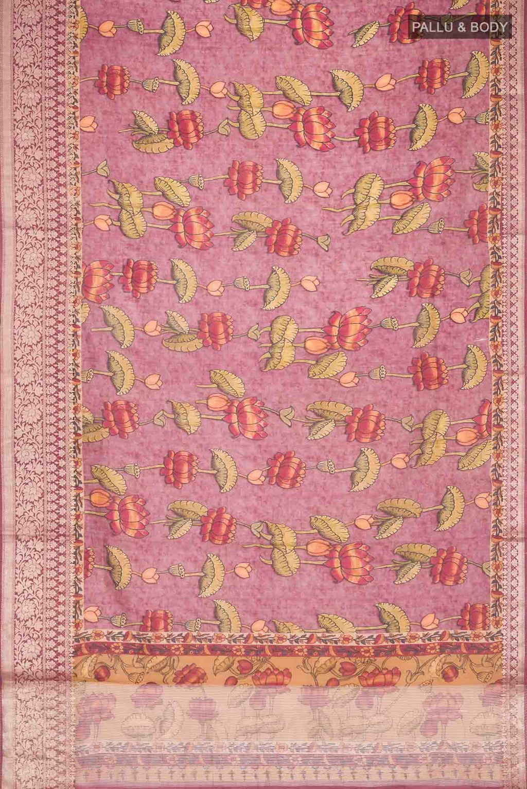 Mauve Bhagalpuri Tussar Silk Saree