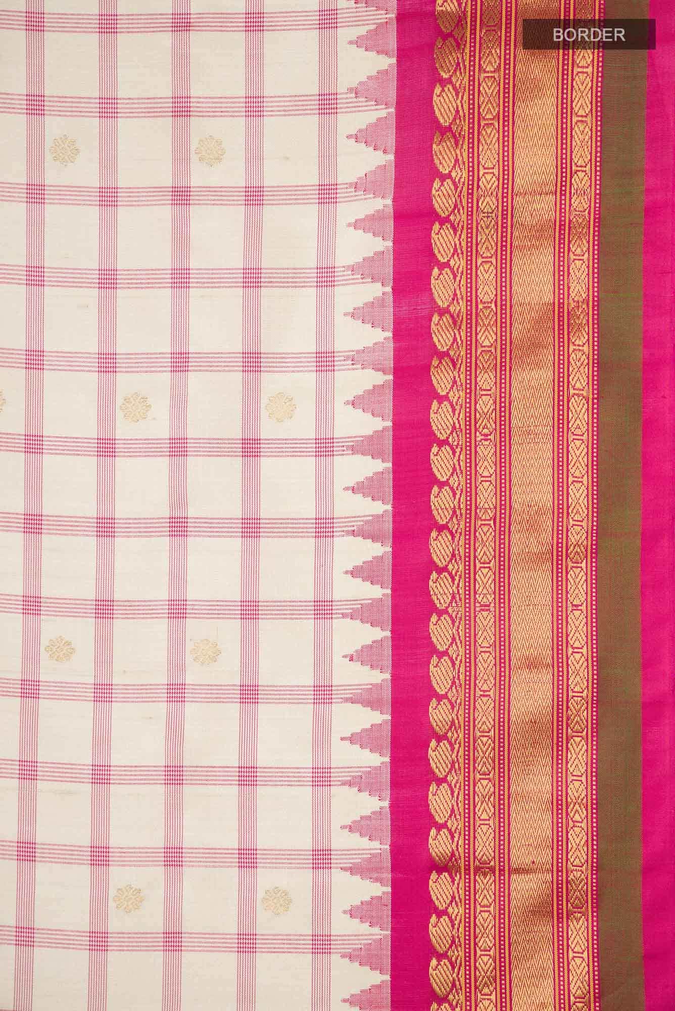 Beige Gadwal Silk Saree