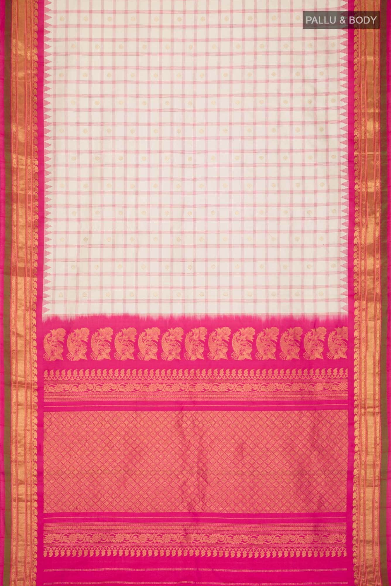 Beige Gadwal Silk Saree
