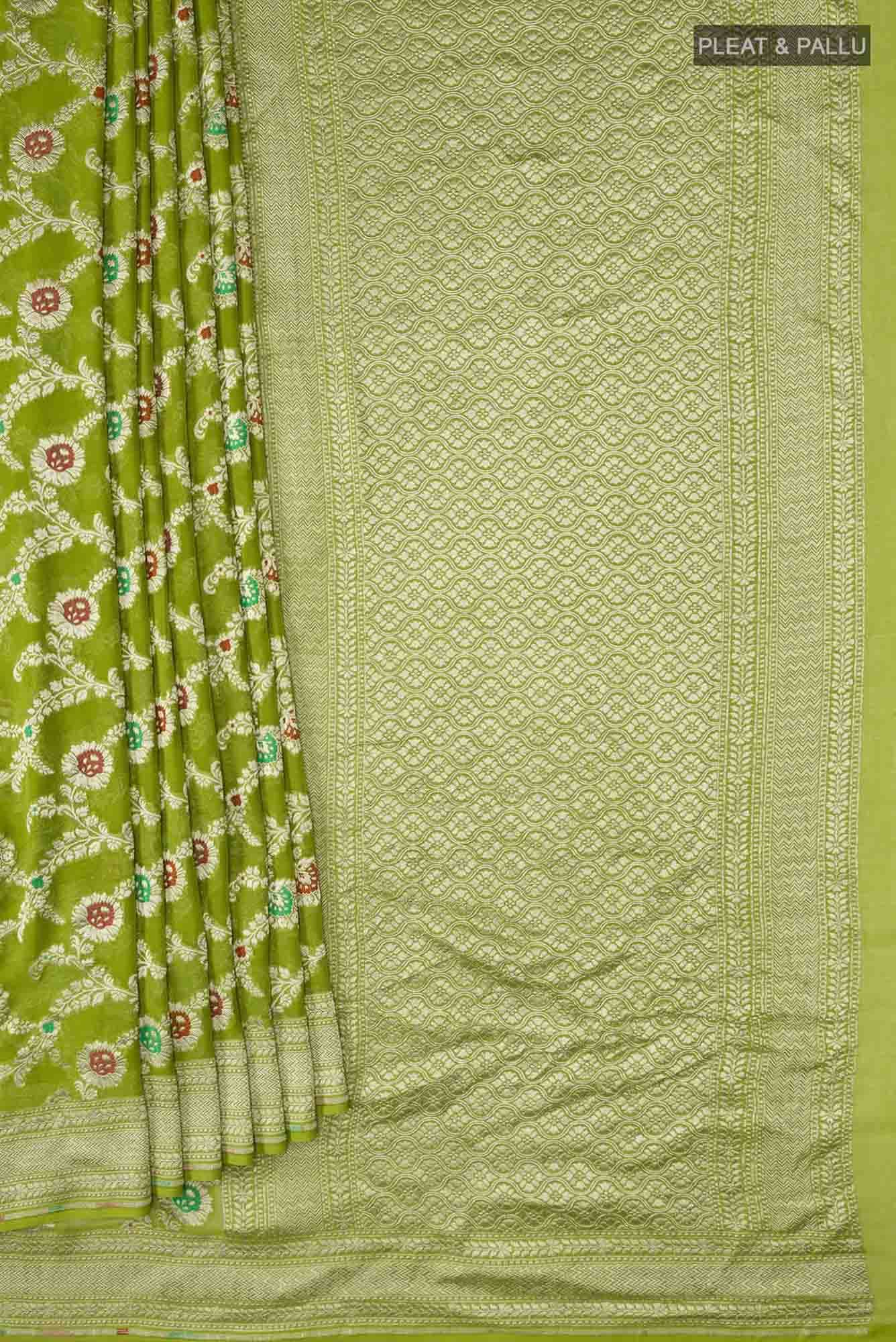 Green Banarasi Georgette Saree