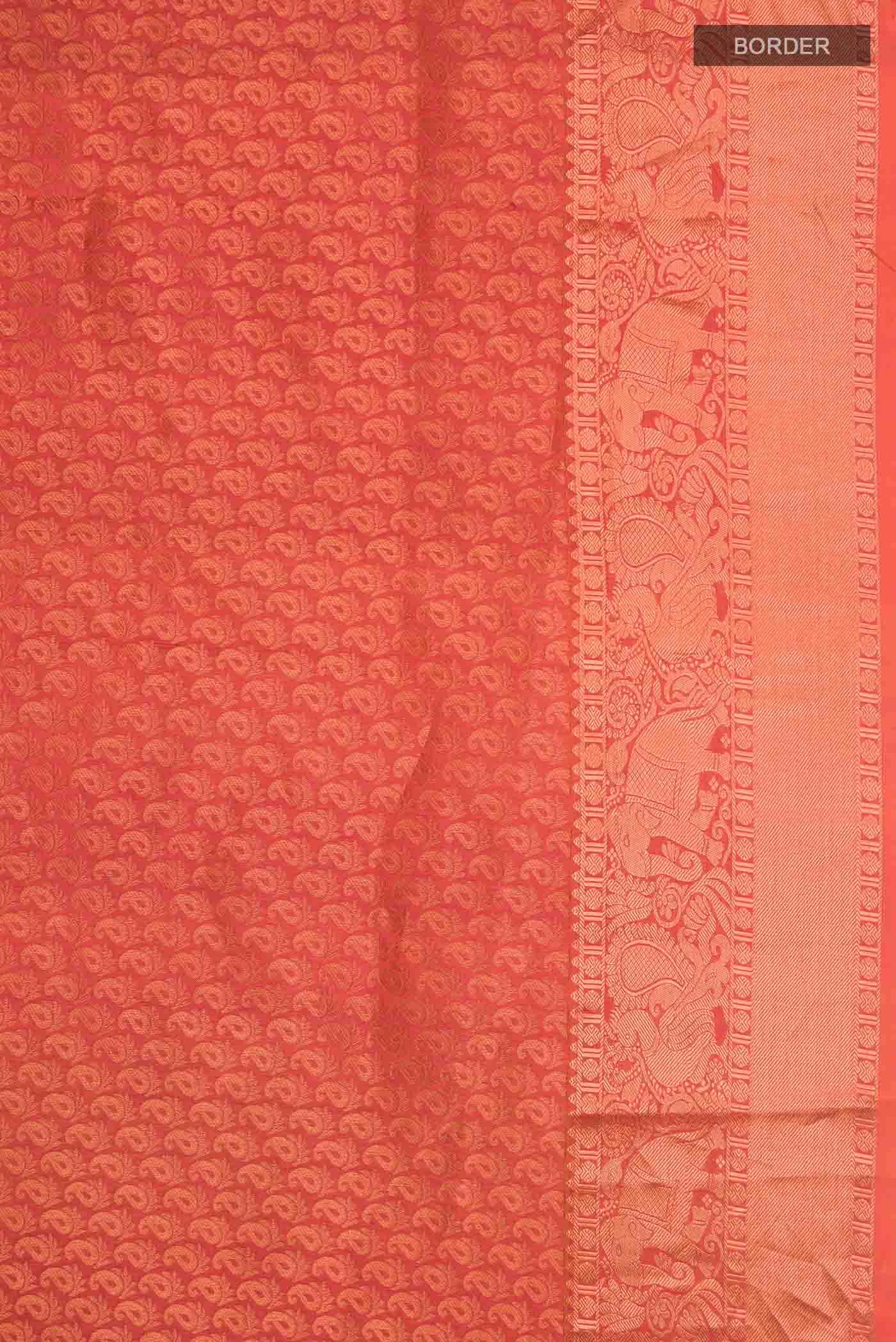 Peach Kanchipuram Silk Saree