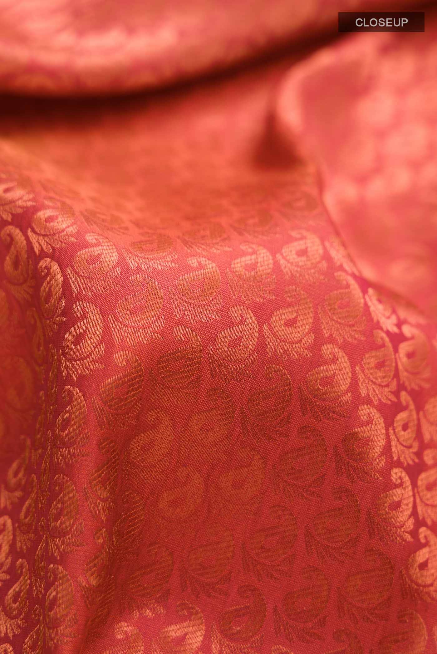 Peach Kanchipuram Silk Saree