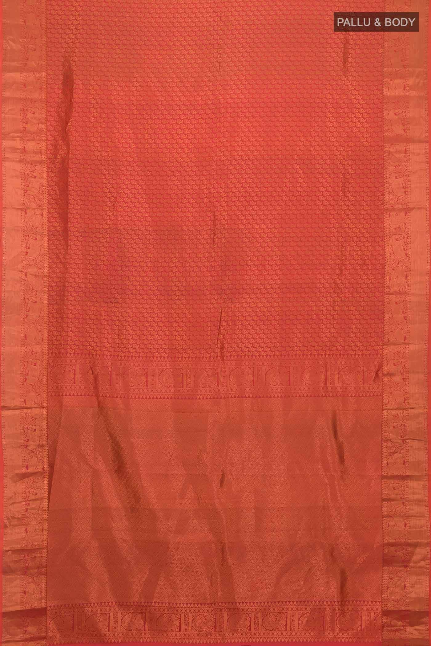 Peach Kanchipuram Silk Saree