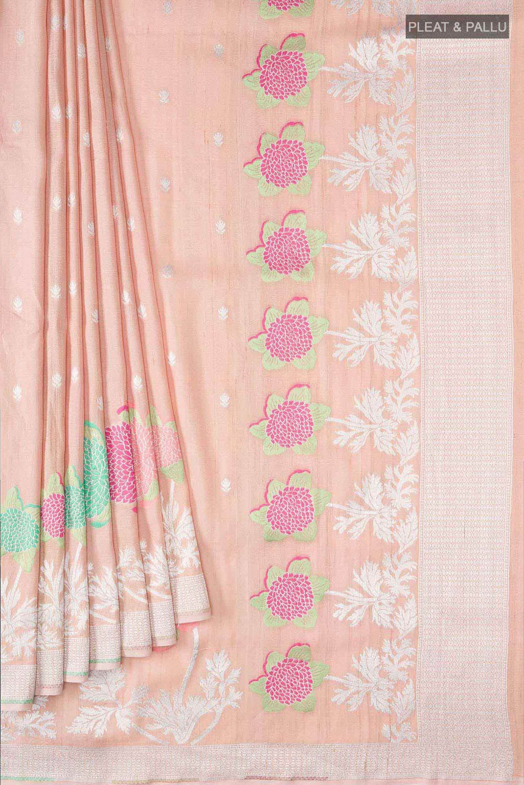 Peach Banarasi Georgette Saree