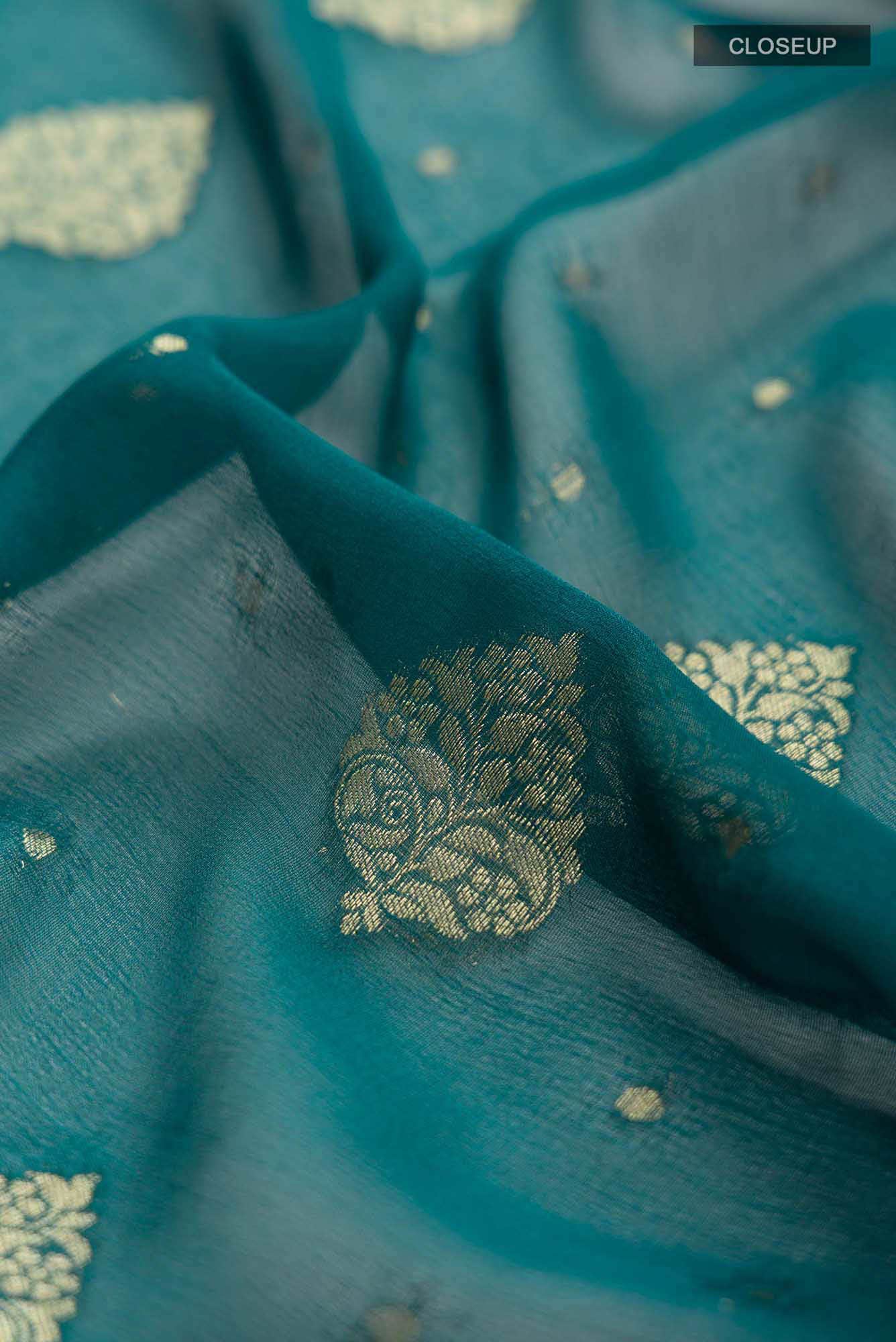 Green Banarasi Georgette Saree