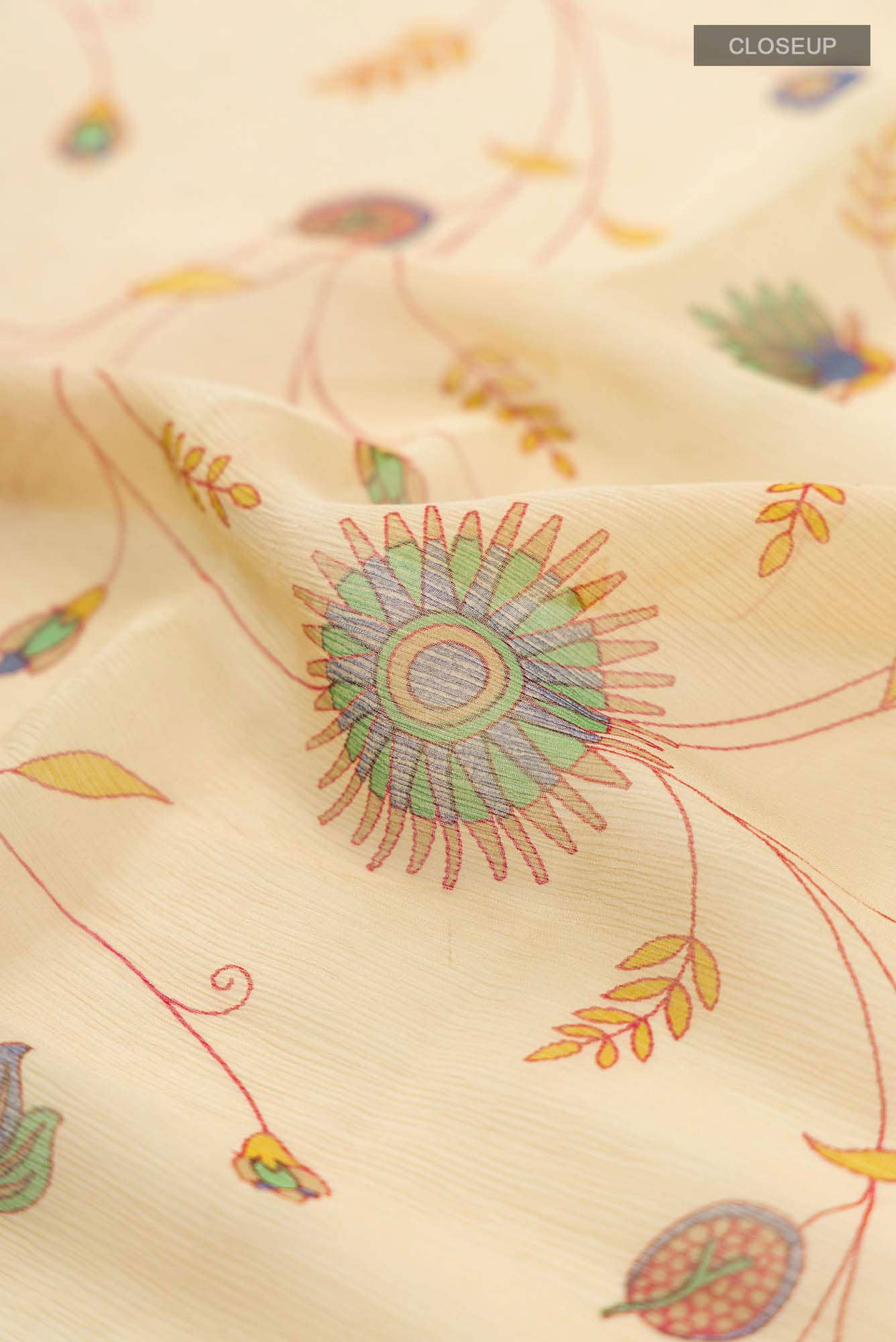 Beige Chiffon Saree