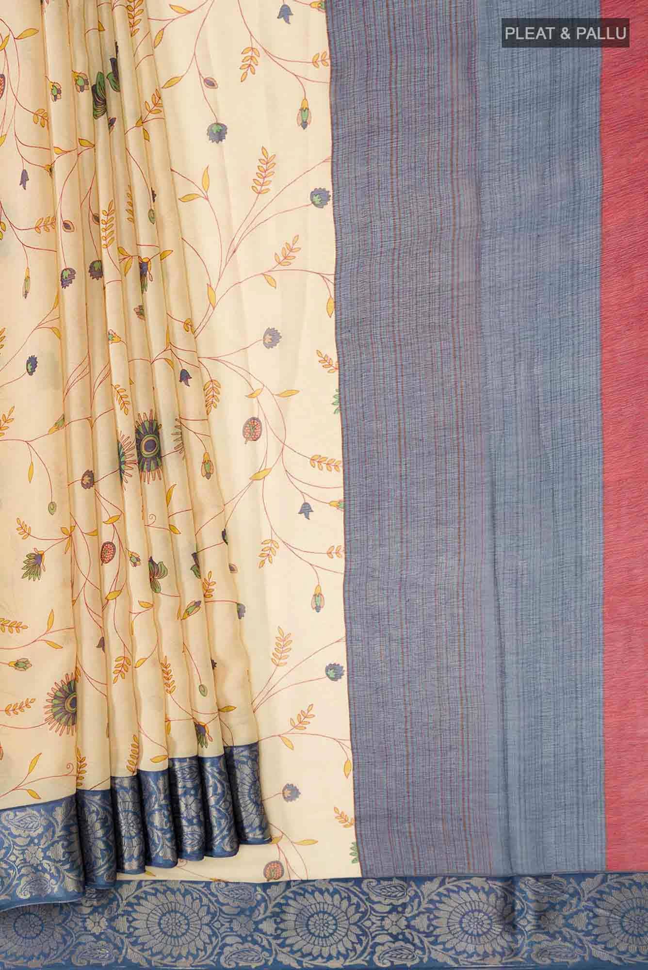 Beige Chiffon Saree