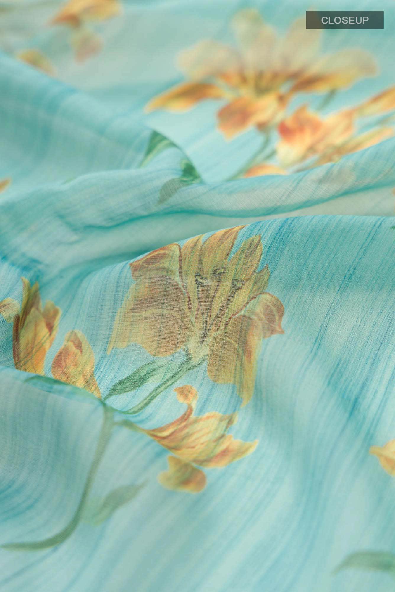 Blue Georgette Saree