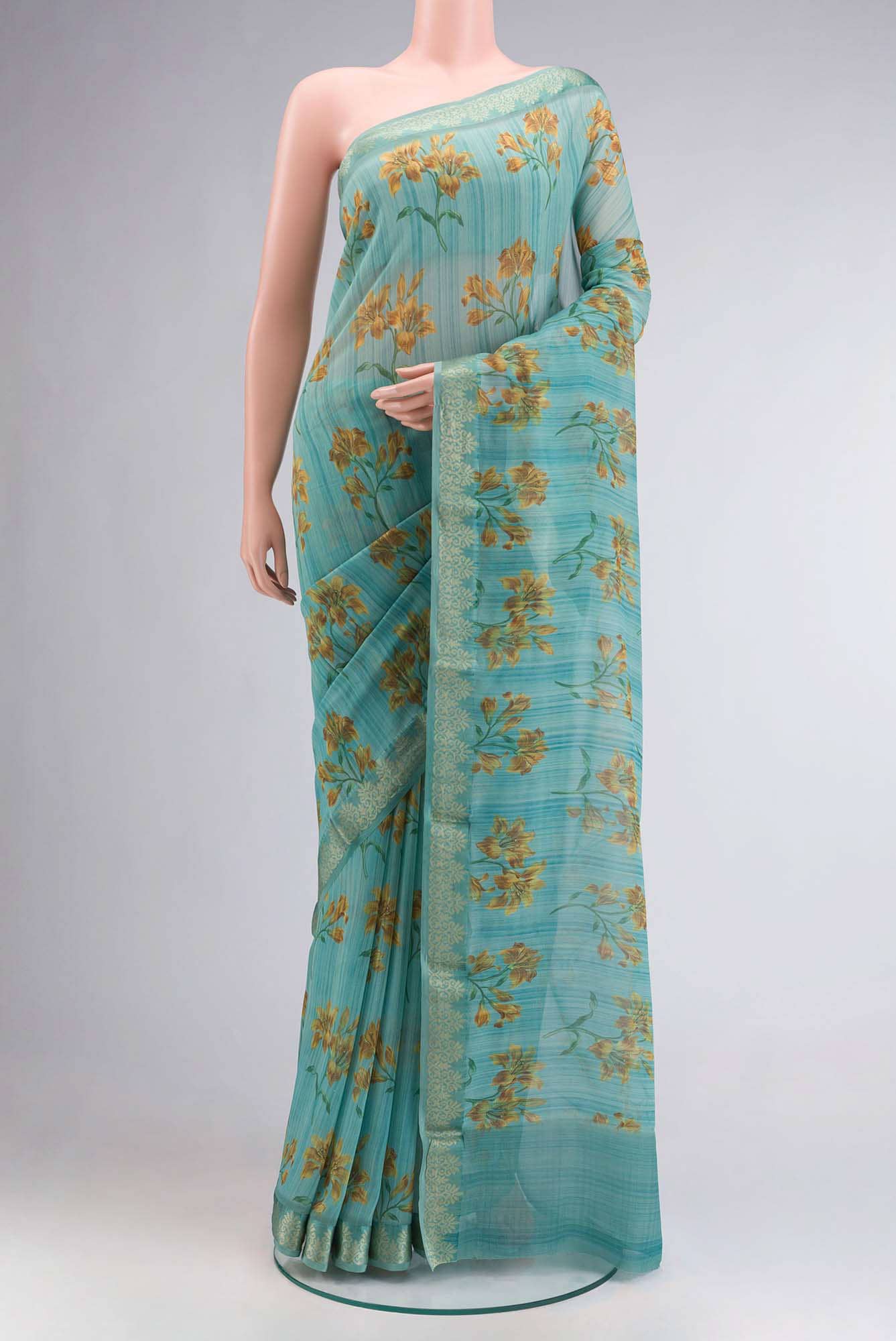 Blue Georgette Saree