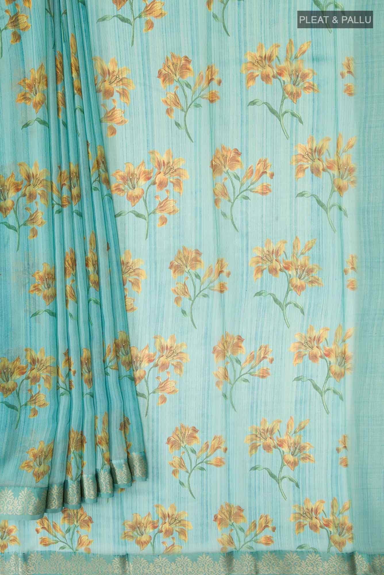 Blue Georgette Saree