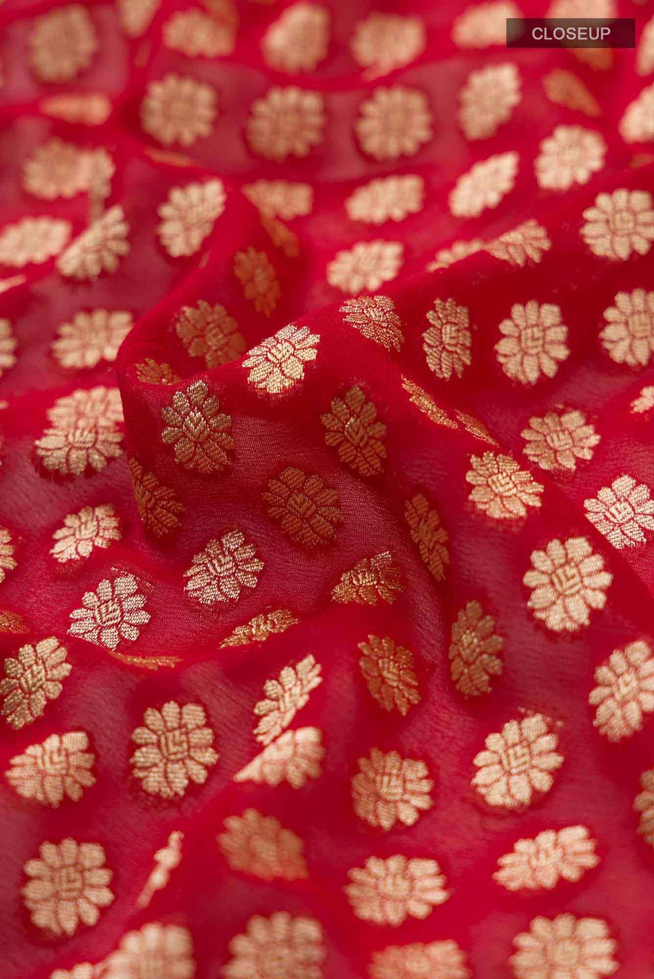 Red Banarasi Georgette Saree