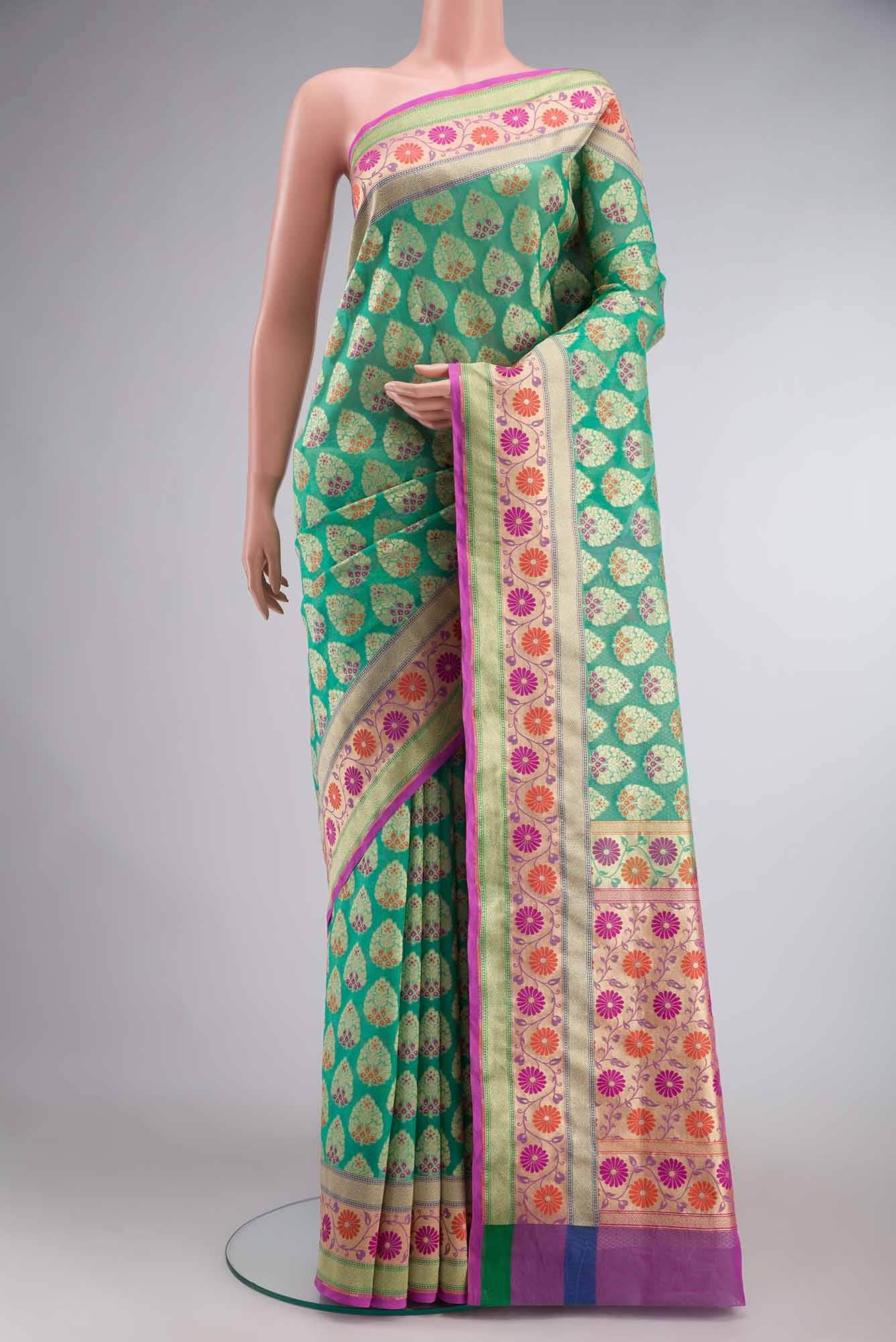 Green Banarasi Silk Saree