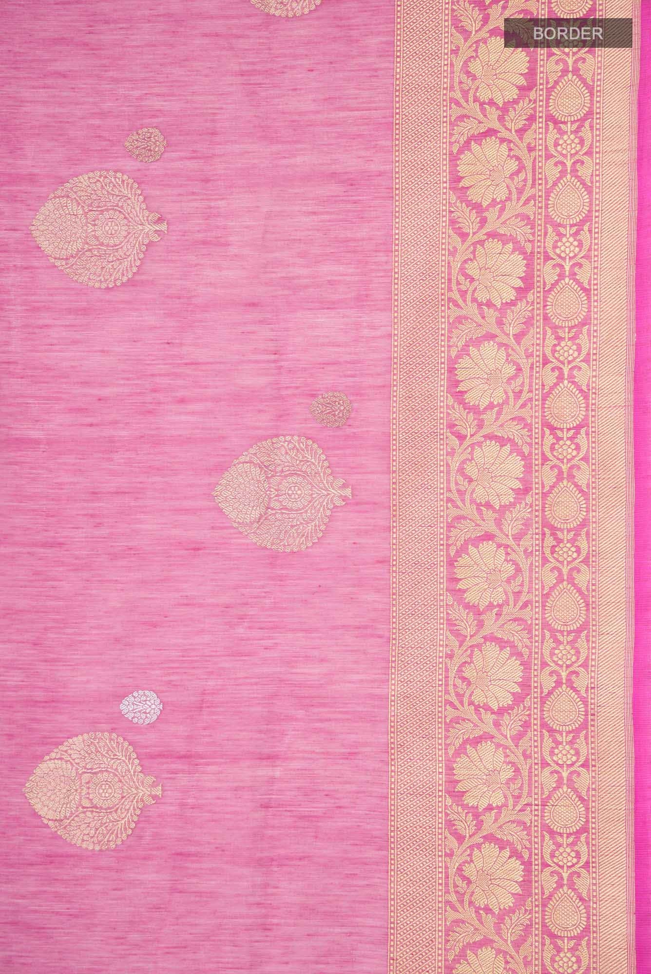 Pink Banarasi Silk Saree