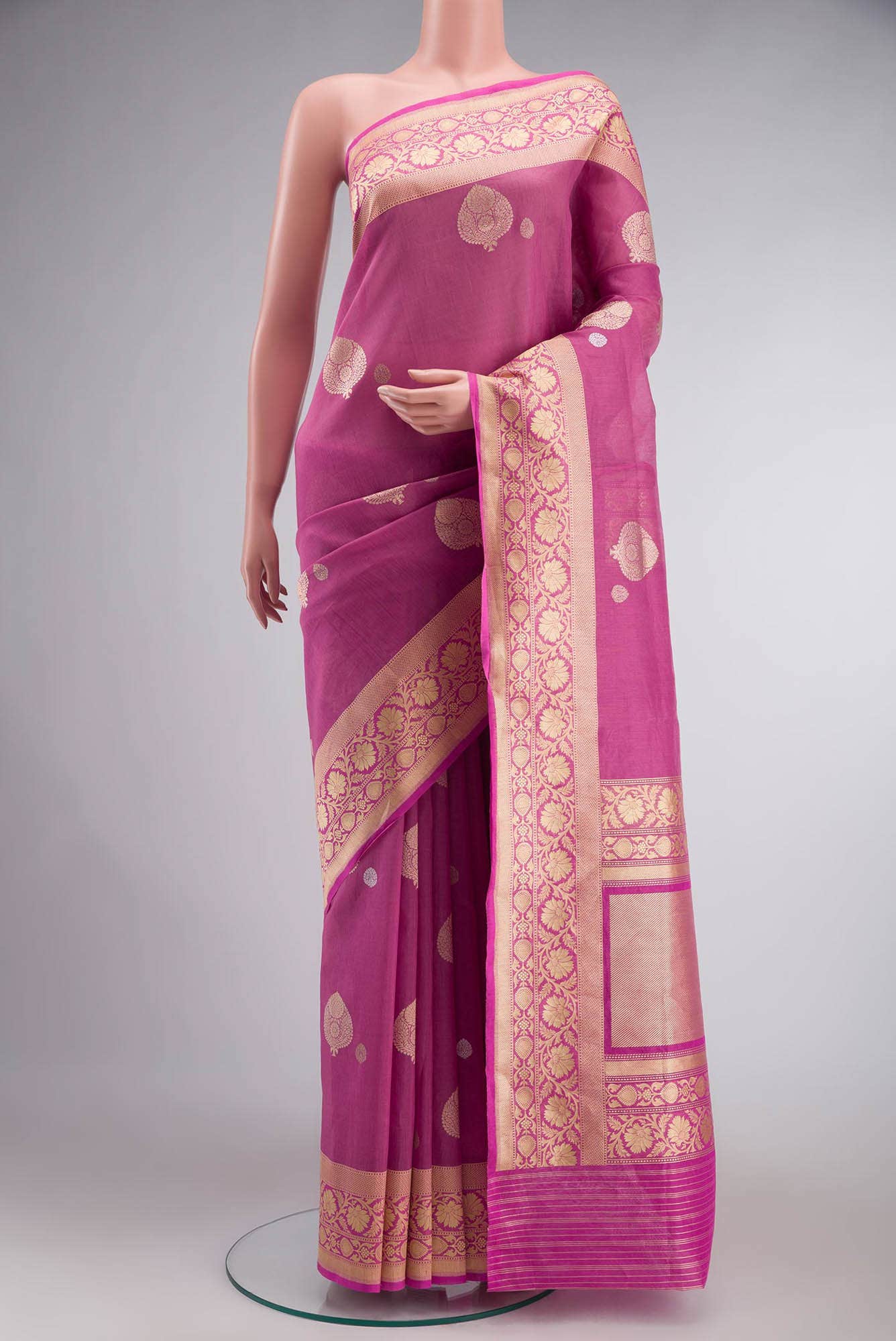 Pink Banarasi Silk Saree