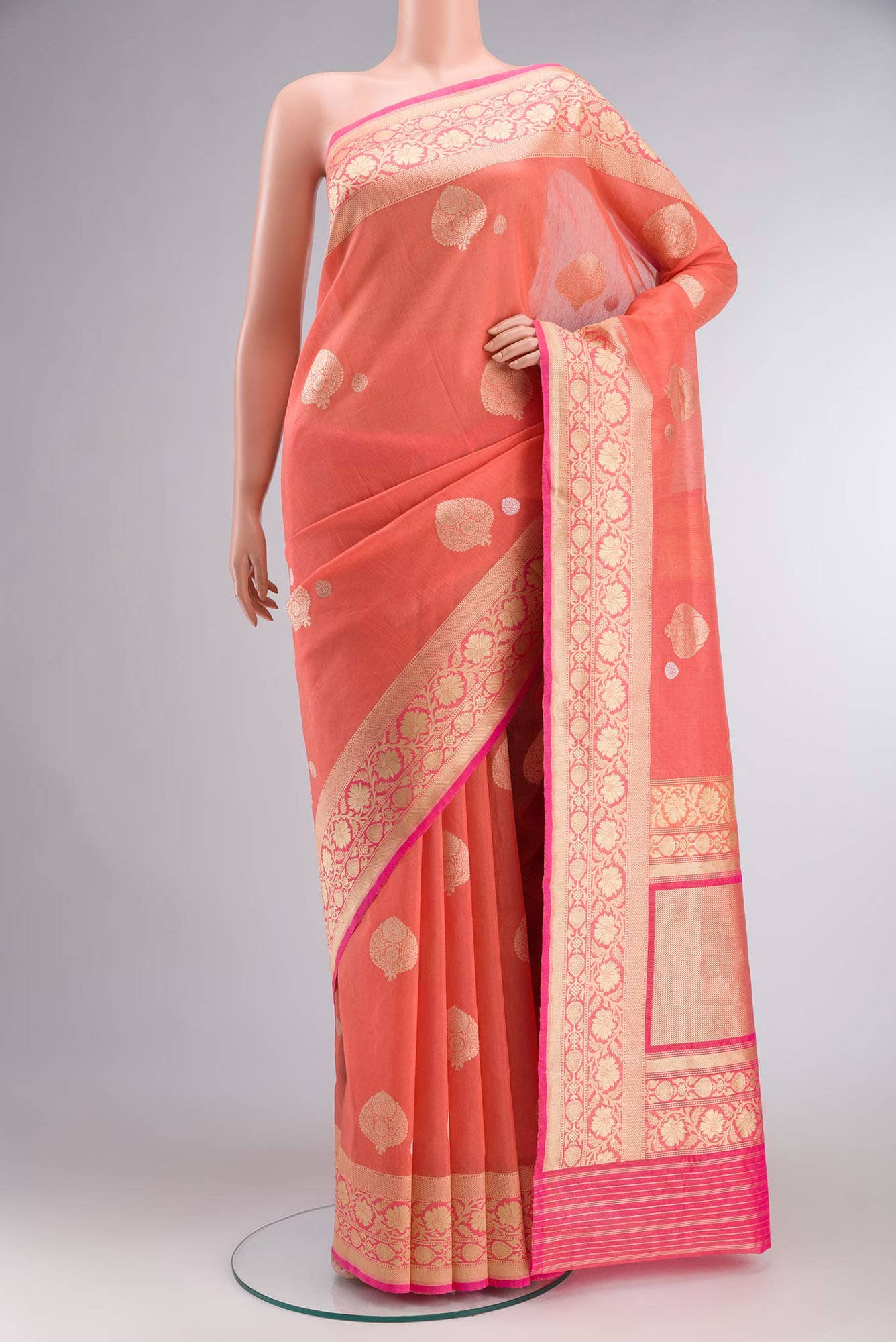 Pink Banarasi Silk Saree