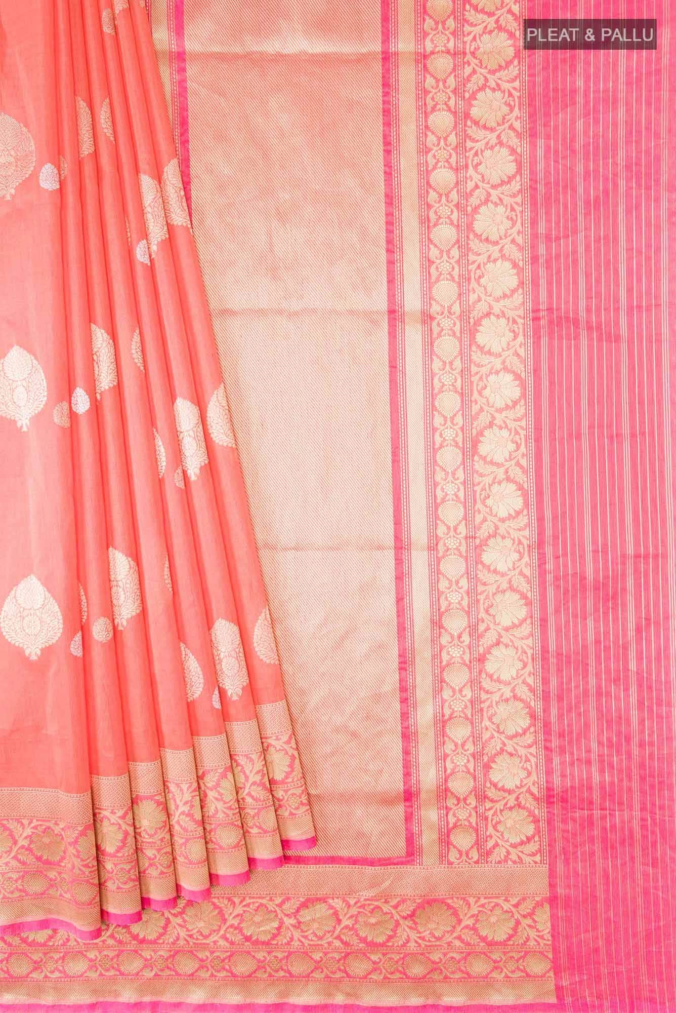 Pink Banarasi Silk Saree