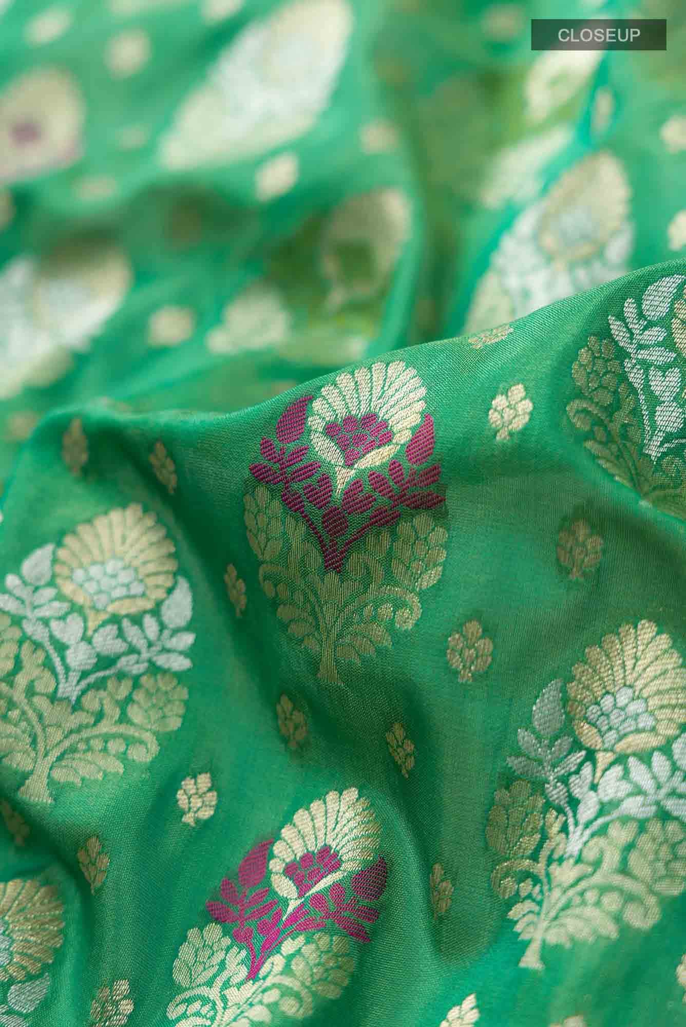 Green Banarasi Silk Saree