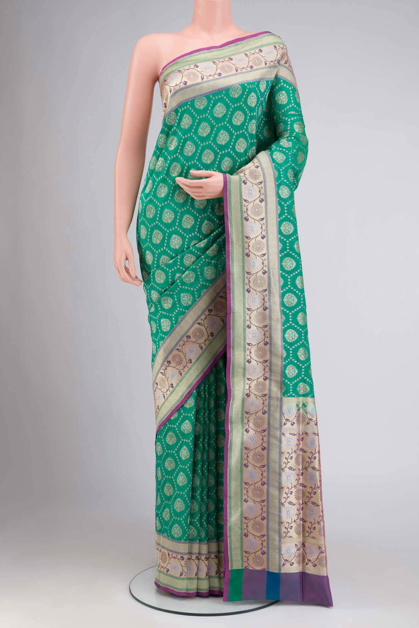 Green Banarasi Silk Saree