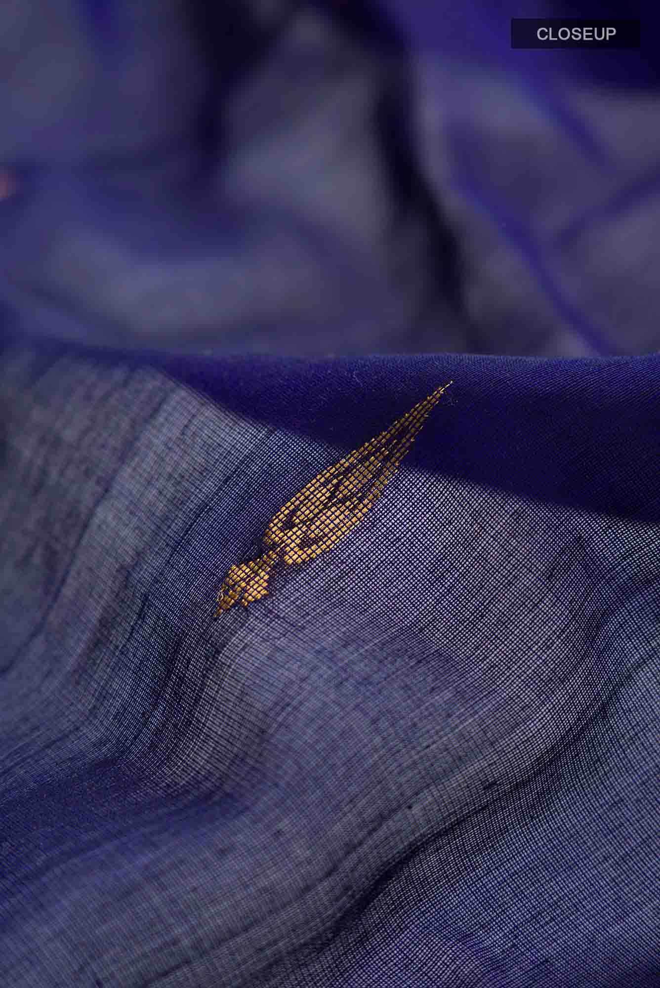 Blue Gadwal Silk Cotton Saree