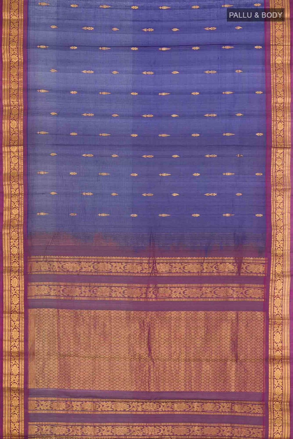 Blue Gadwal Silk Cotton Saree