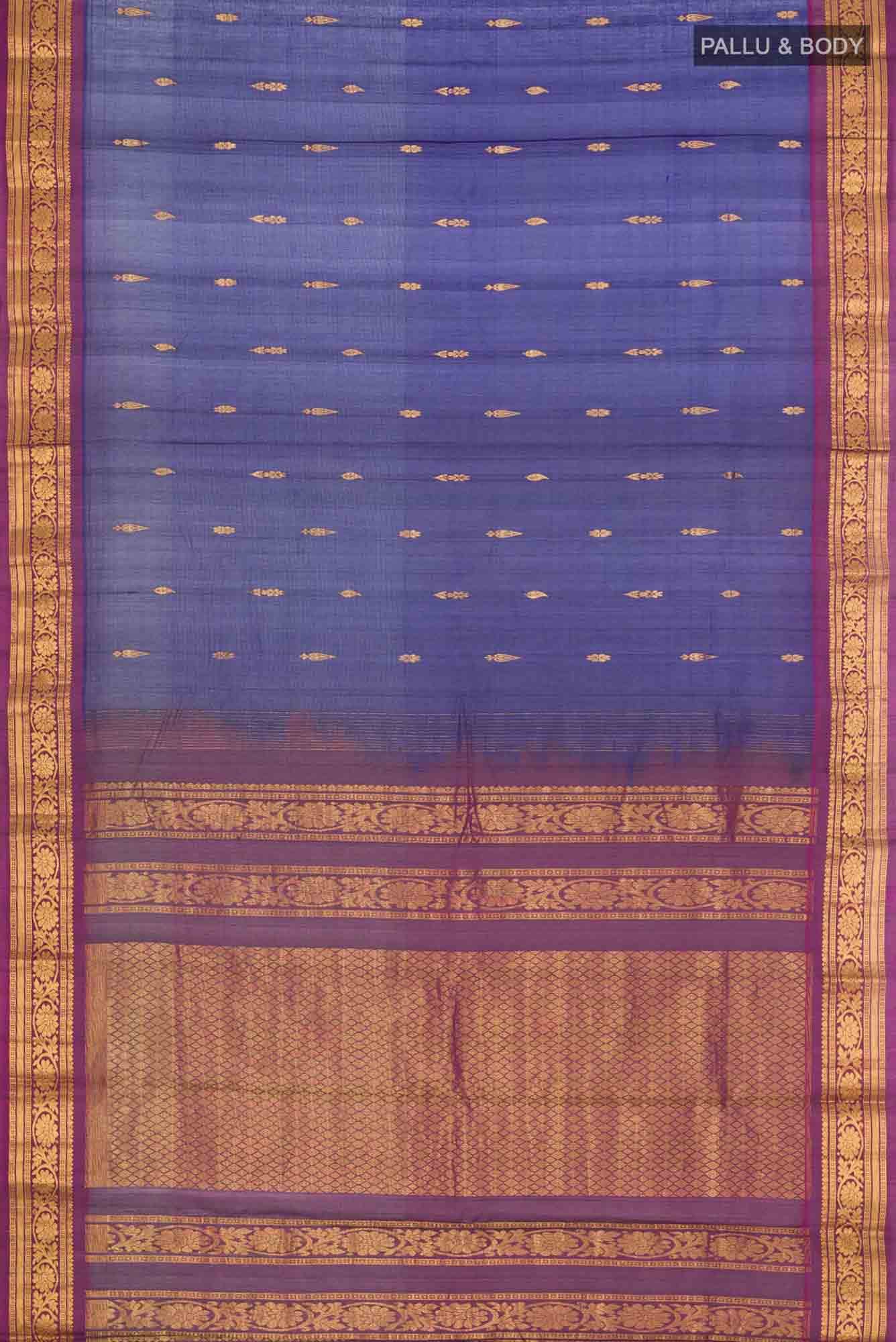 Blue Gadwal Silk Cotton Saree