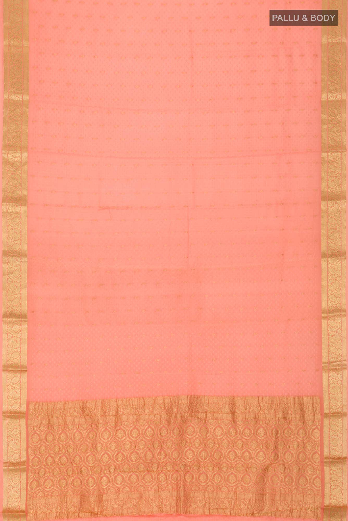 Peach Mysore Crepe Saree