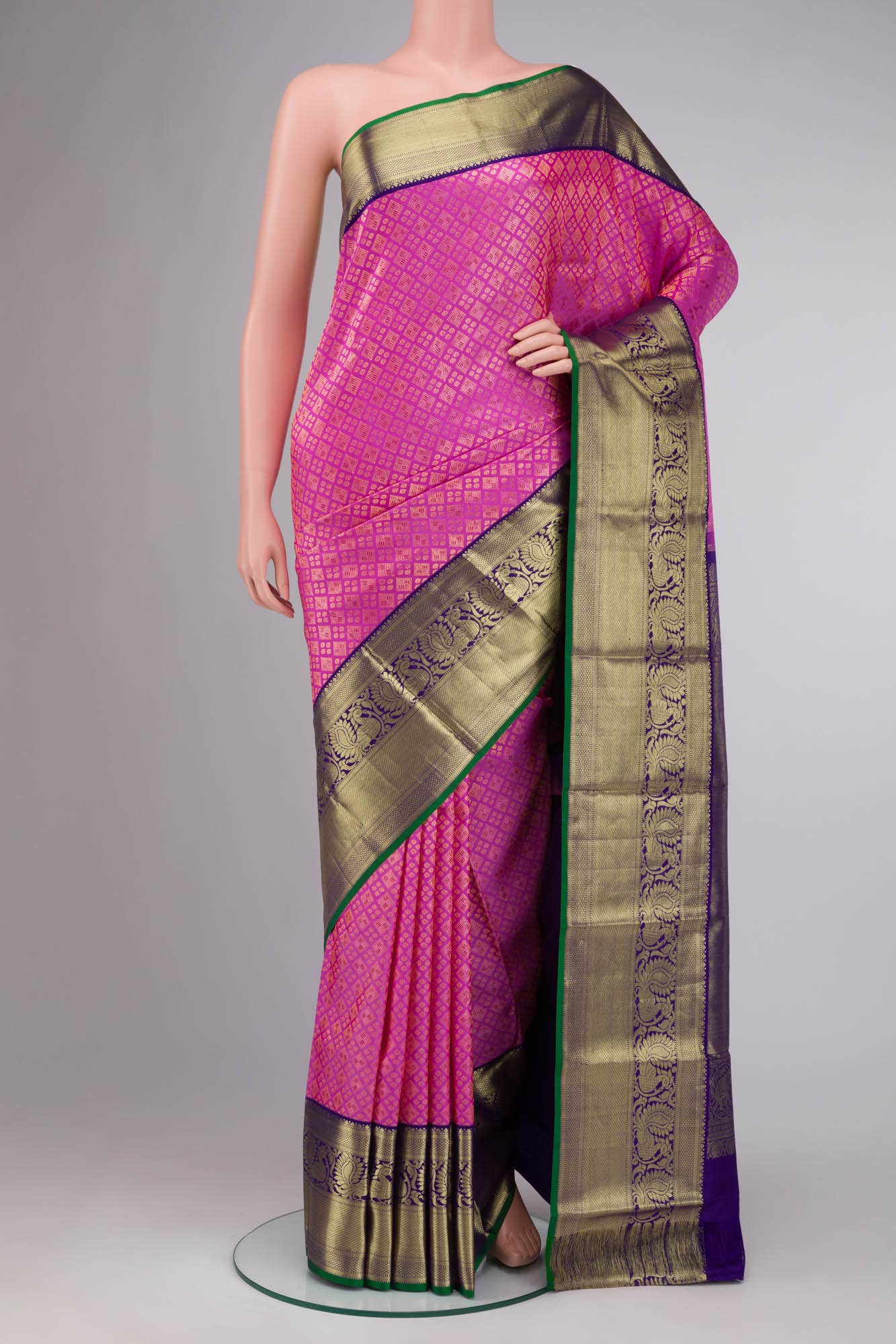Pink Kanchipuram Silk Saree