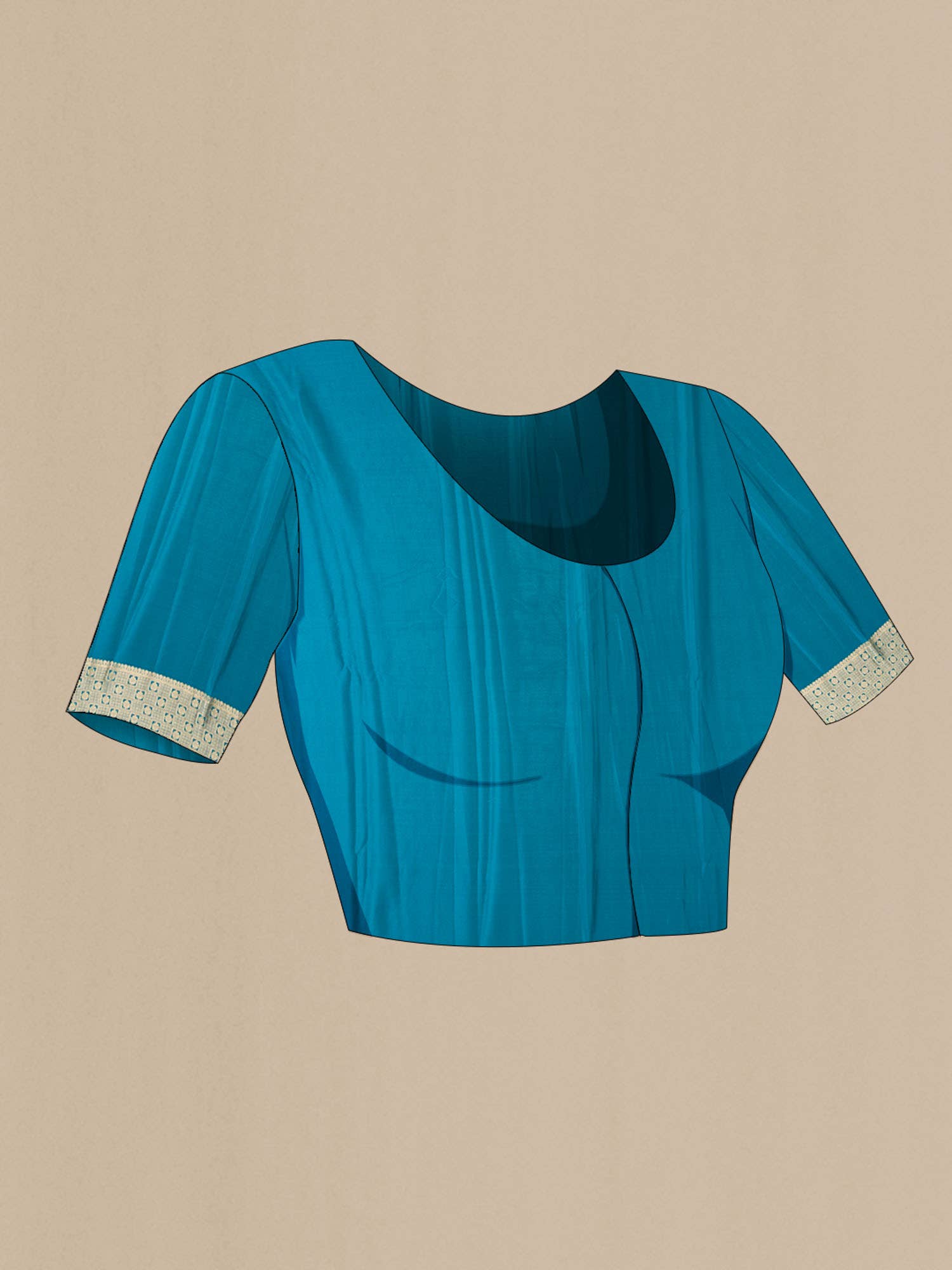 Blue Crepe Saree