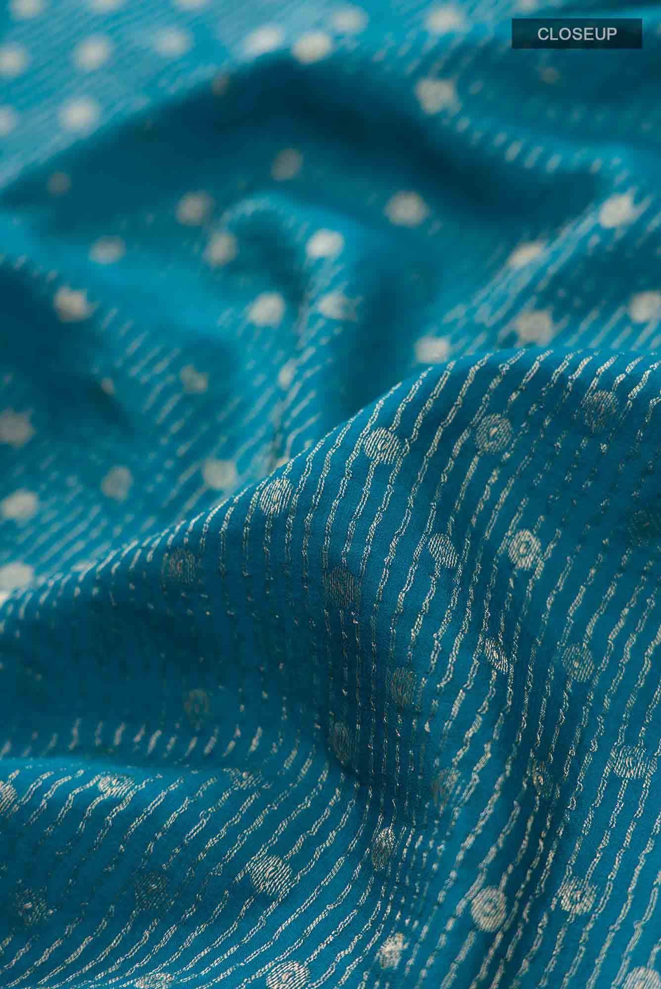 Blue Crepe Saree