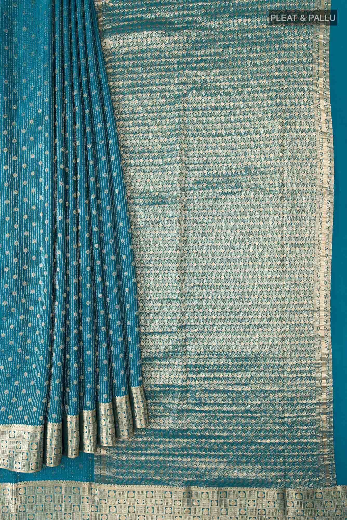 Blue Crepe Saree